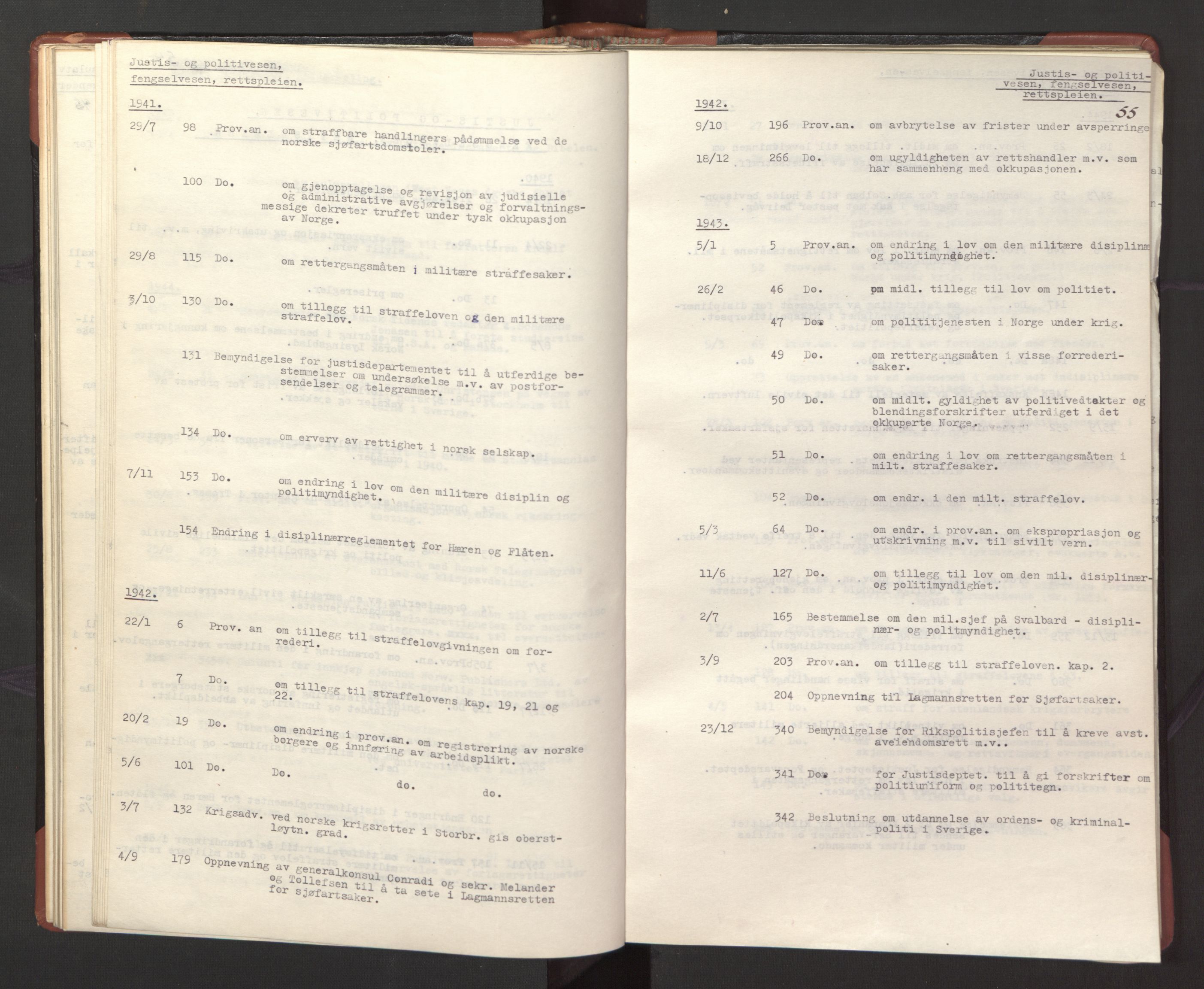 Statsrådssekretariatet, RA/S-1001/A/Ac/L0127: Register 9/4-25/5, 1940-1945, p. 60