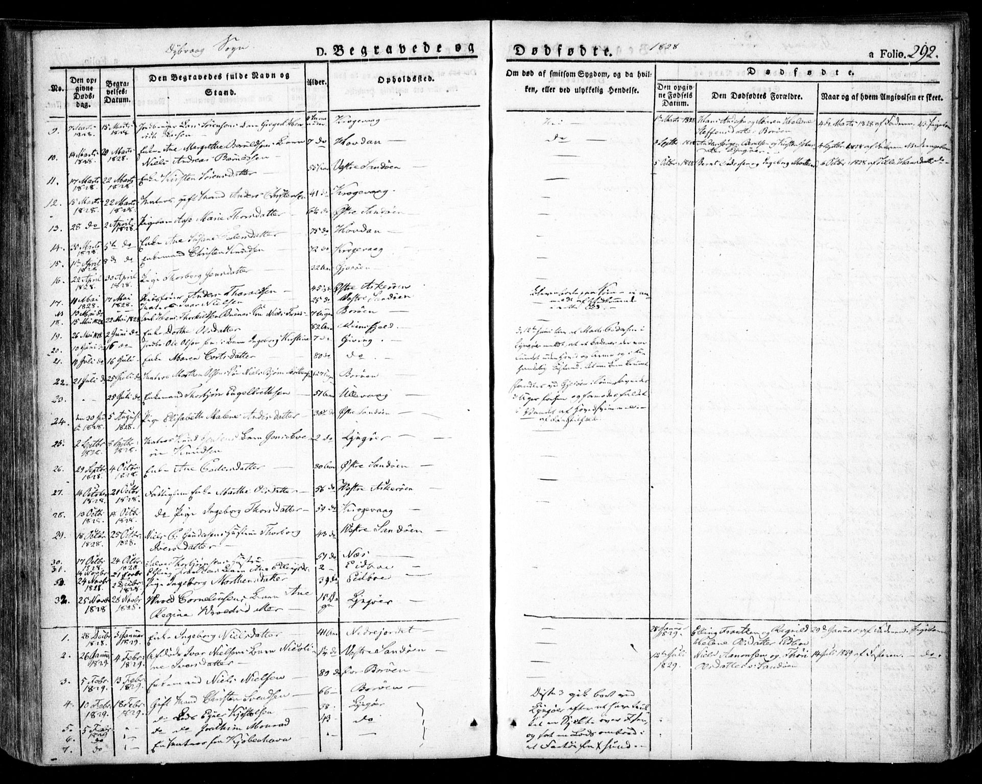Dypvåg sokneprestkontor, SAK/1111-0007/F/Fa/Faa/L0004: Parish register (official) no. A 4, 1824-1840, p. 292