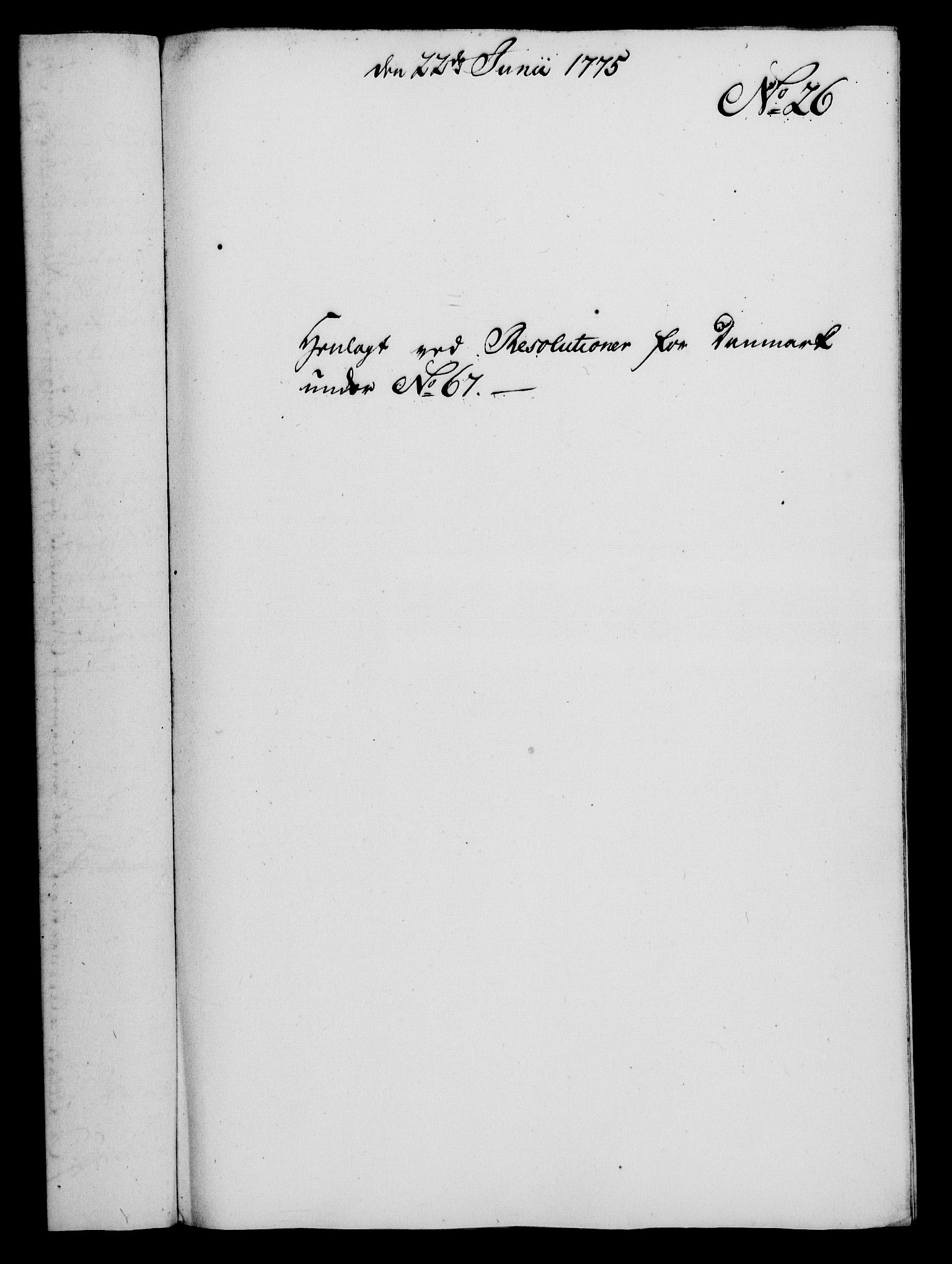 Rentekammeret, Kammerkanselliet, RA/EA-3111/G/Gf/Gfa/L0057: Norsk relasjons- og resolusjonsprotokoll (merket RK 52.57), 1775, p. 117