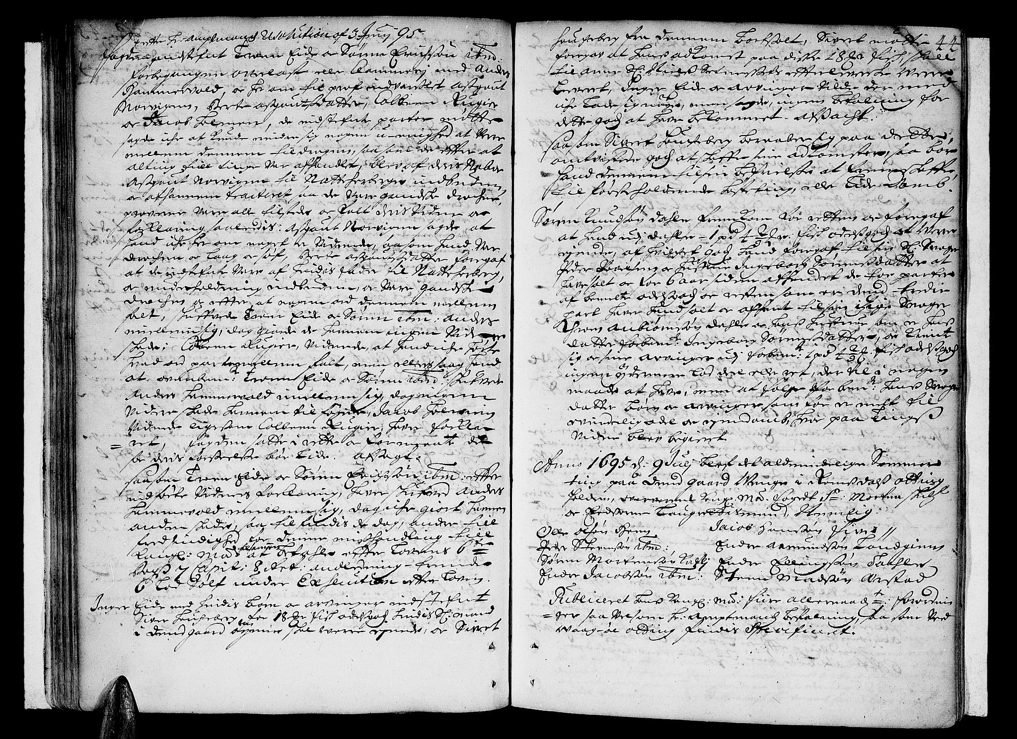 Romsdal sorenskriveri, SAT/A-4149/1/1/1A/L0003: Tingbok, 1694-1699, p. 43b-44a