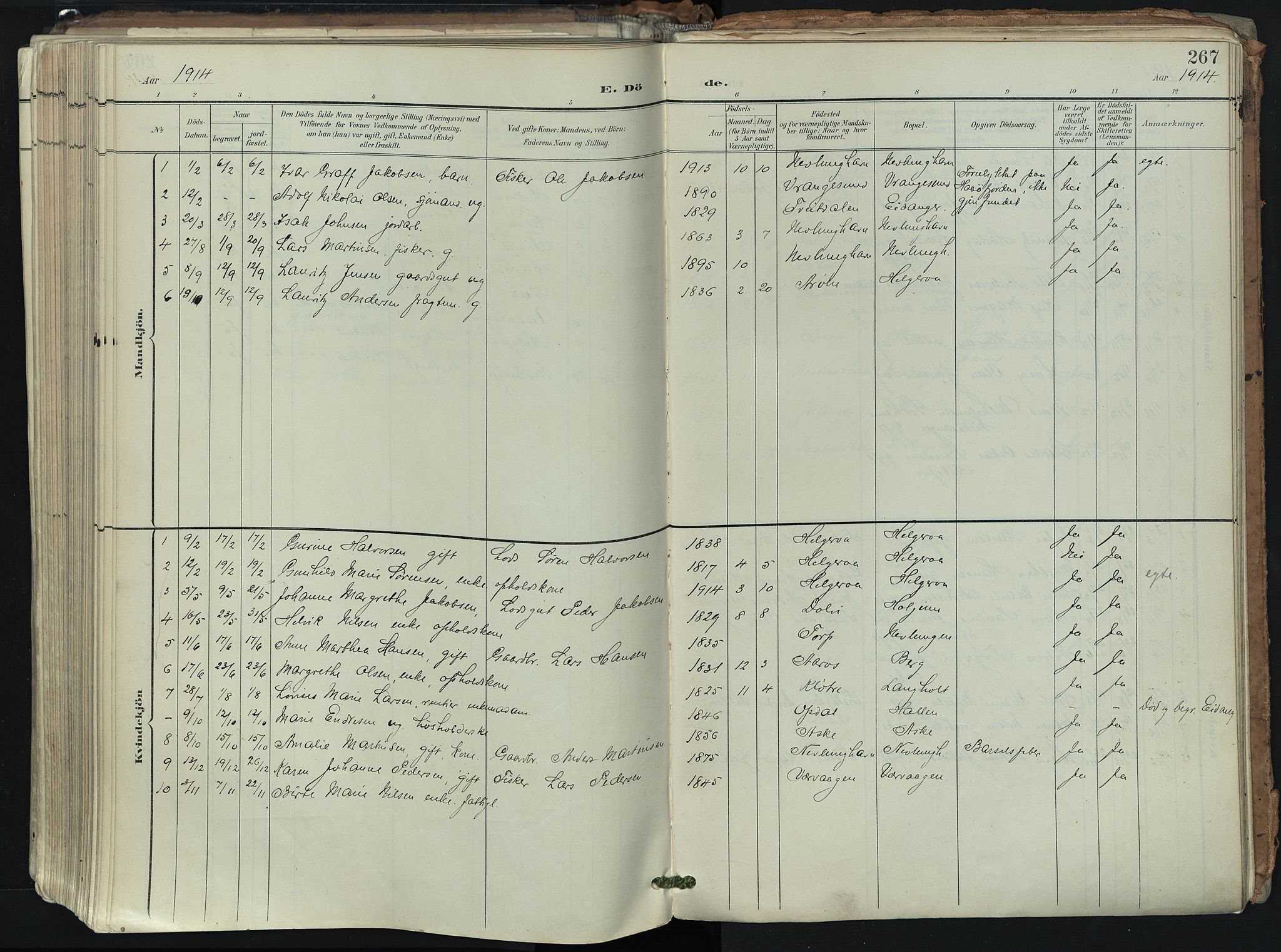 Brunlanes kirkebøker, SAKO/A-342/F/Fb/L0003: Parish register (official) no. II 3, 1900-1922, p. 267