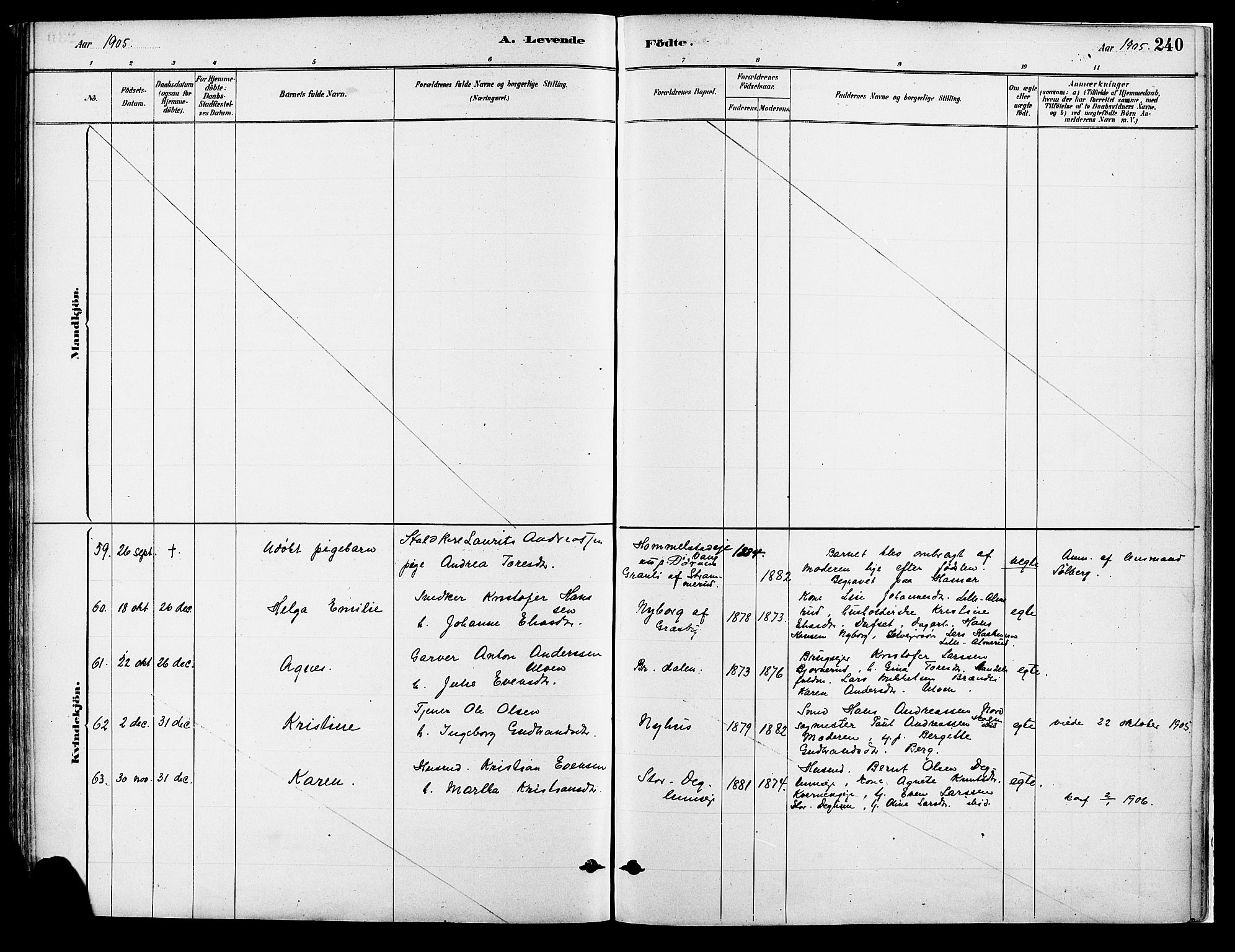 Vang prestekontor, Hedmark, AV/SAH-PREST-008/H/Ha/Haa/L0018A: Parish register (official) no. 18A, 1880-1906, p. 240