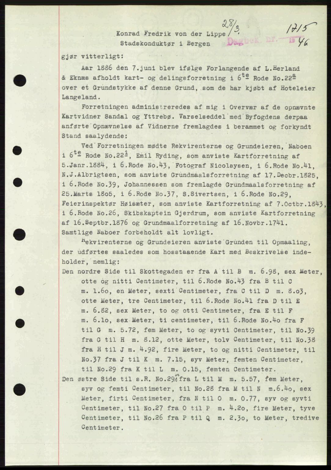 Byfogd og Byskriver i Bergen, SAB/A-3401/03/03Bc/L0022: Mortgage book no. A18, 1946-1946, Diary no: : 1715/1946