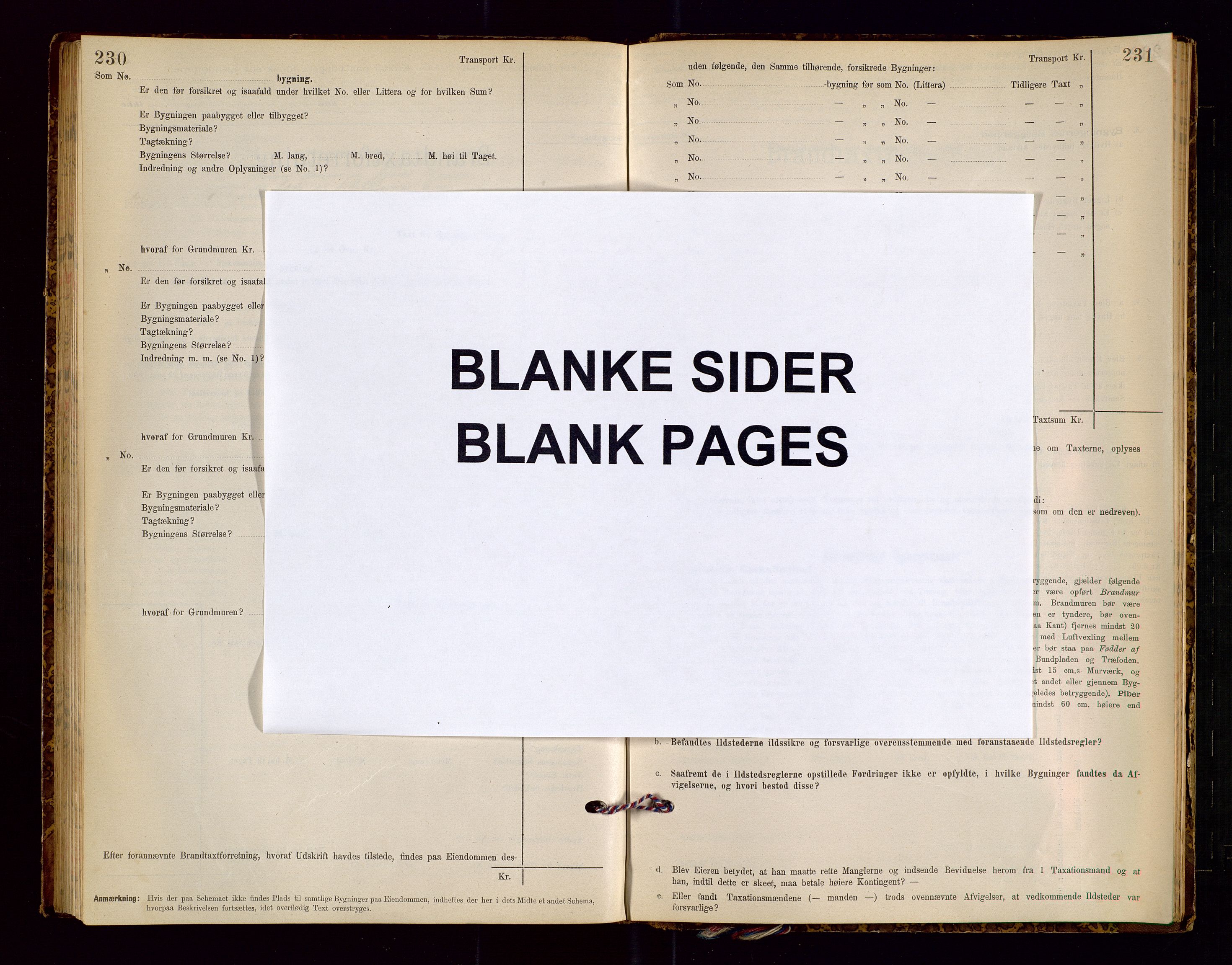 Helleland lensmannskontor, AV/SAST-A-100209/Gob/L0001: "Brandtaxationsprotokol", 1896-1919, p. 230-231