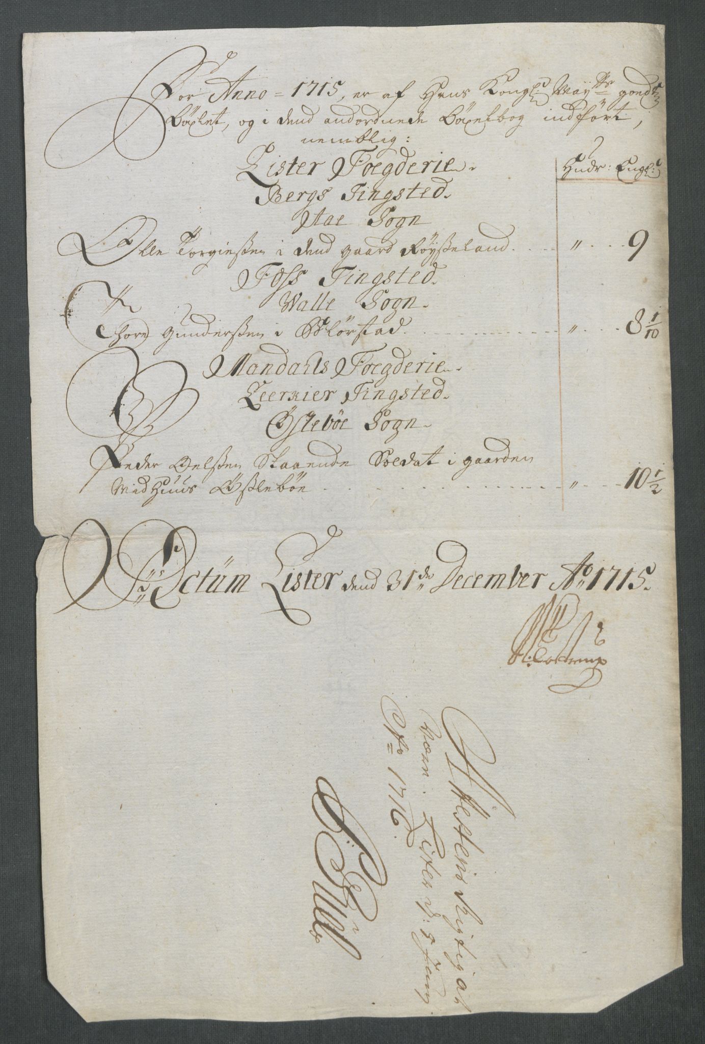 Rentekammeret inntil 1814, Reviderte regnskaper, Fogderegnskap, RA/EA-4092/R43/L2559: Fogderegnskap Lista og Mandal, 1715, p. 163