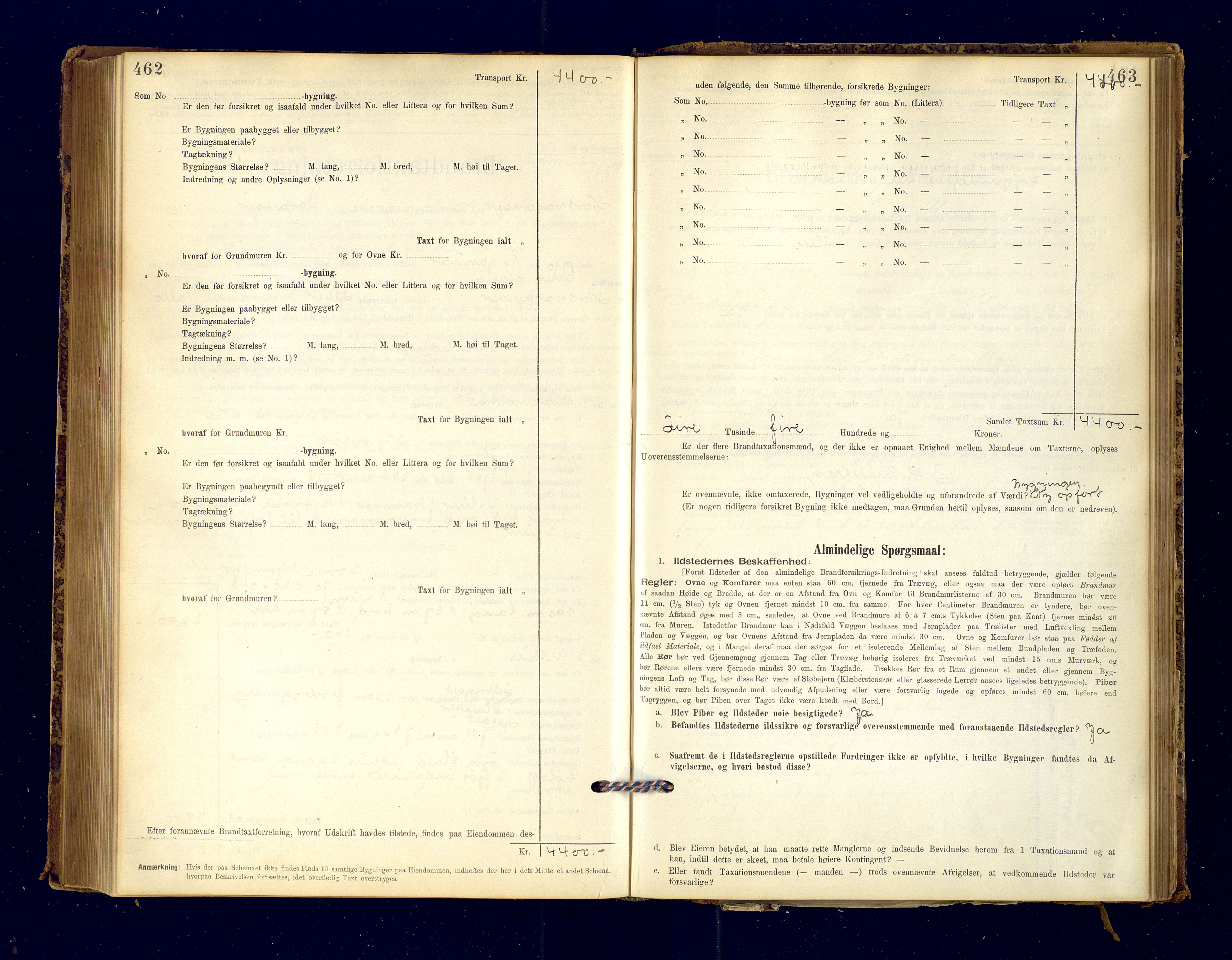 Nord-Varanger (Vadsø) lensmannskontor, SATØ/S-1166/1/Fp/Fpb/L0198: Branntakstprotokoller, 1895-1913, p. 462-463