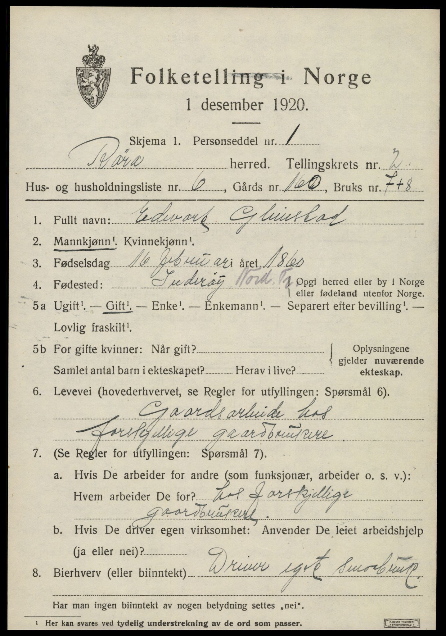 SAT, 1920 census for Røra, 1920, p. 1563