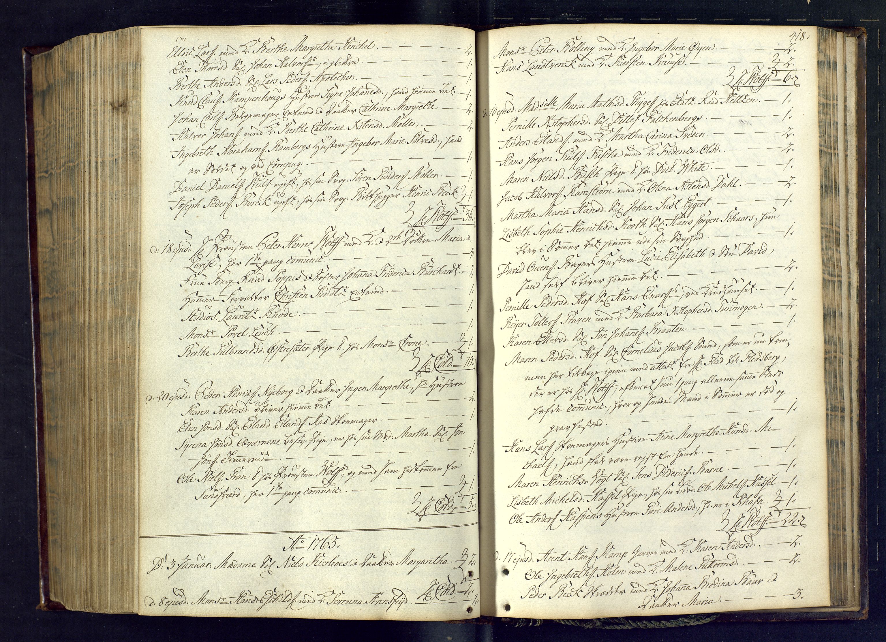 Kongsberg kirkebøker, AV/SAKO-A-22/M/Ma/L0006: Communicants register no. 6, 1761-1766, p. 418