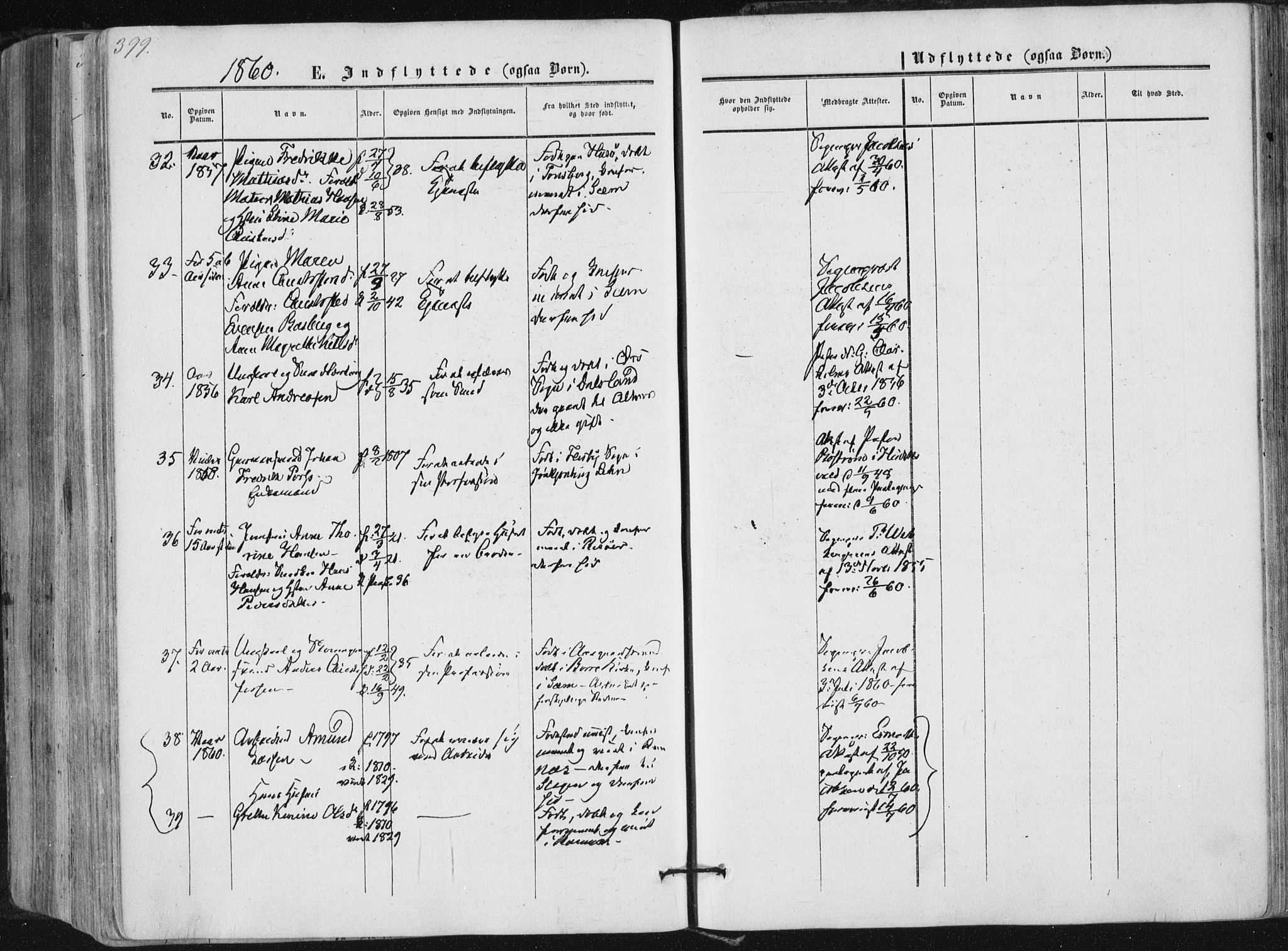 Tønsberg kirkebøker, SAKO/A-330/F/Fa/L0008: Parish register (official) no. I 8, 1855-1864, p. 399