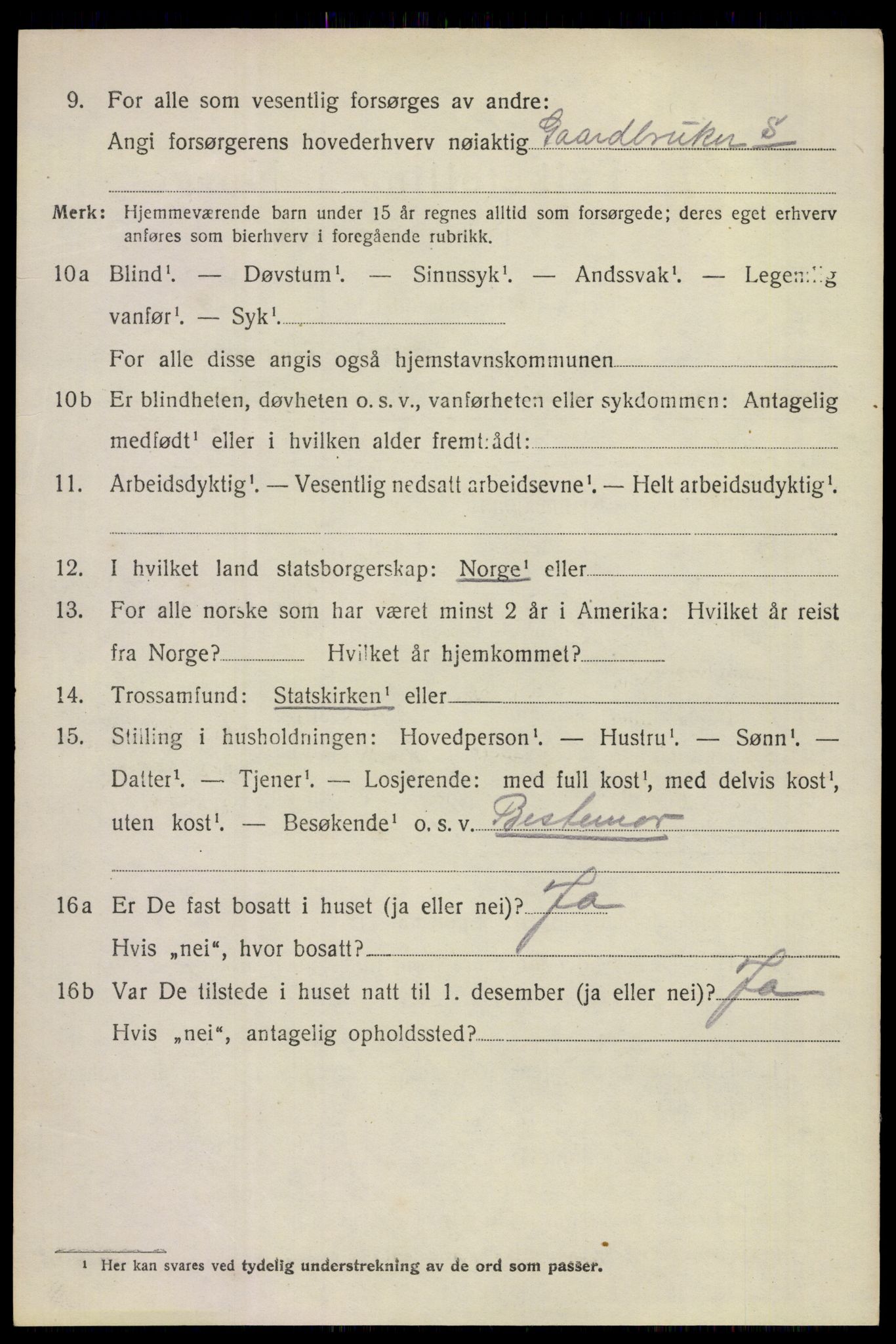 SAKO, 1920 census for Sande, 1920, p. 3409