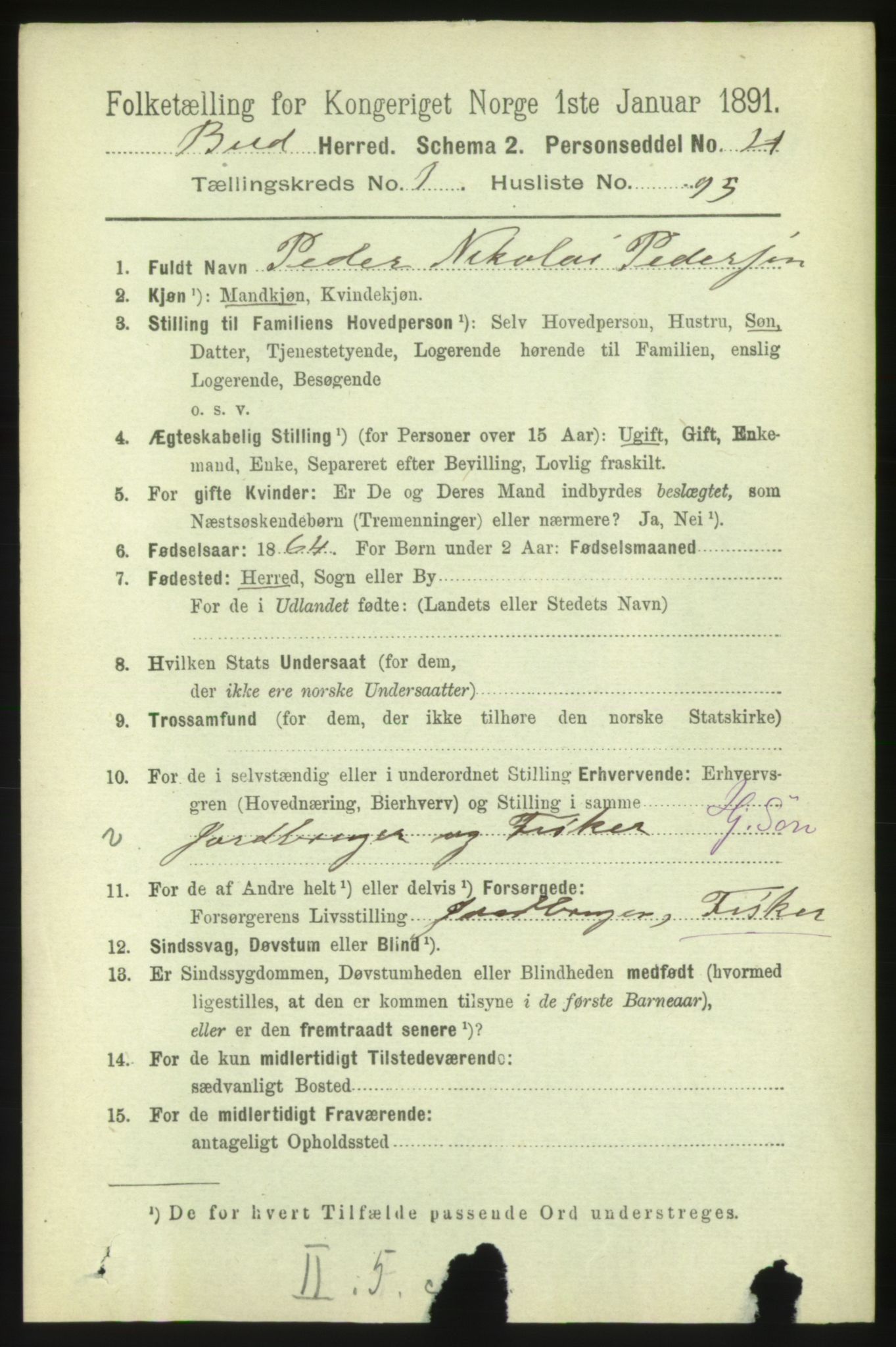 RA, 1891 census for 1549 Bud, 1891, p. 646