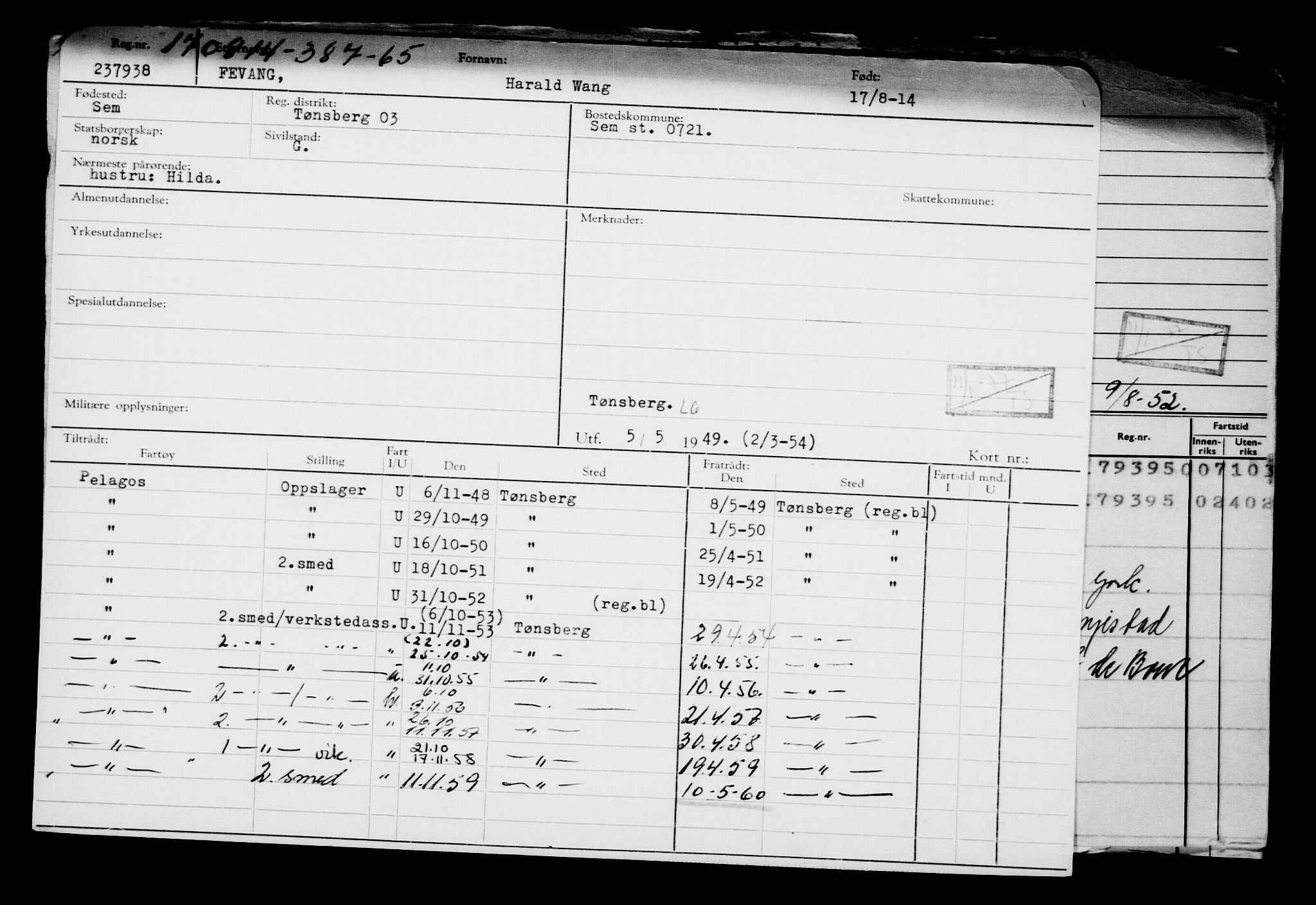 Direktoratet for sjømenn, RA/S-3545/G/Gb/L0123: Hovedkort, 1914, p. 278