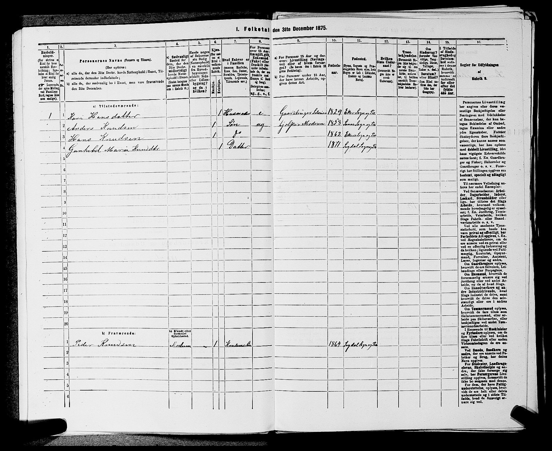 SAKO, 1875 census for 0621P Sigdal, 1875, p. 716