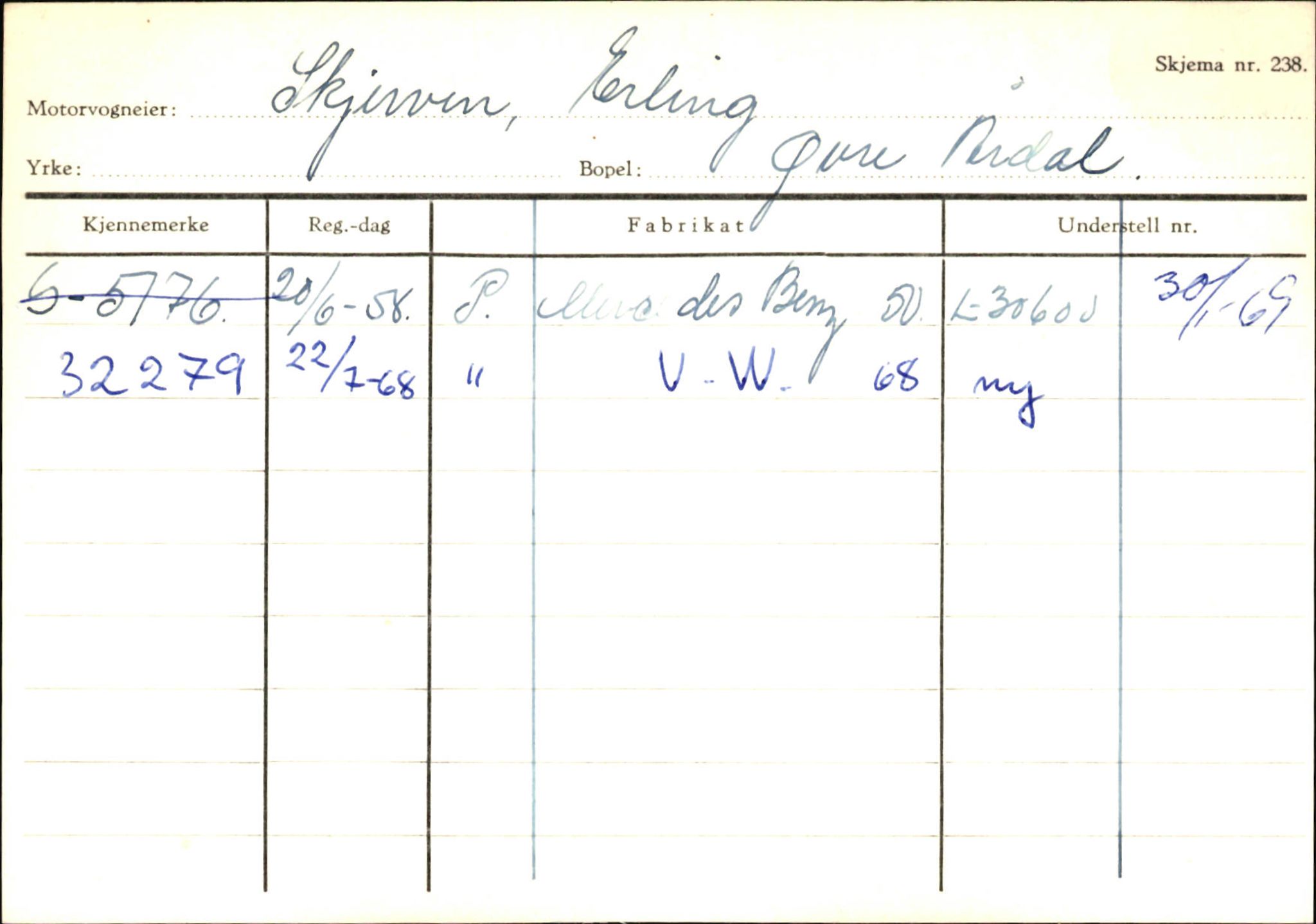 Statens vegvesen, Sogn og Fjordane vegkontor, AV/SAB-A-5301/4/F/L0146: Registerkort Årdal R-Å samt diverse kort, 1945-1975, p. 364