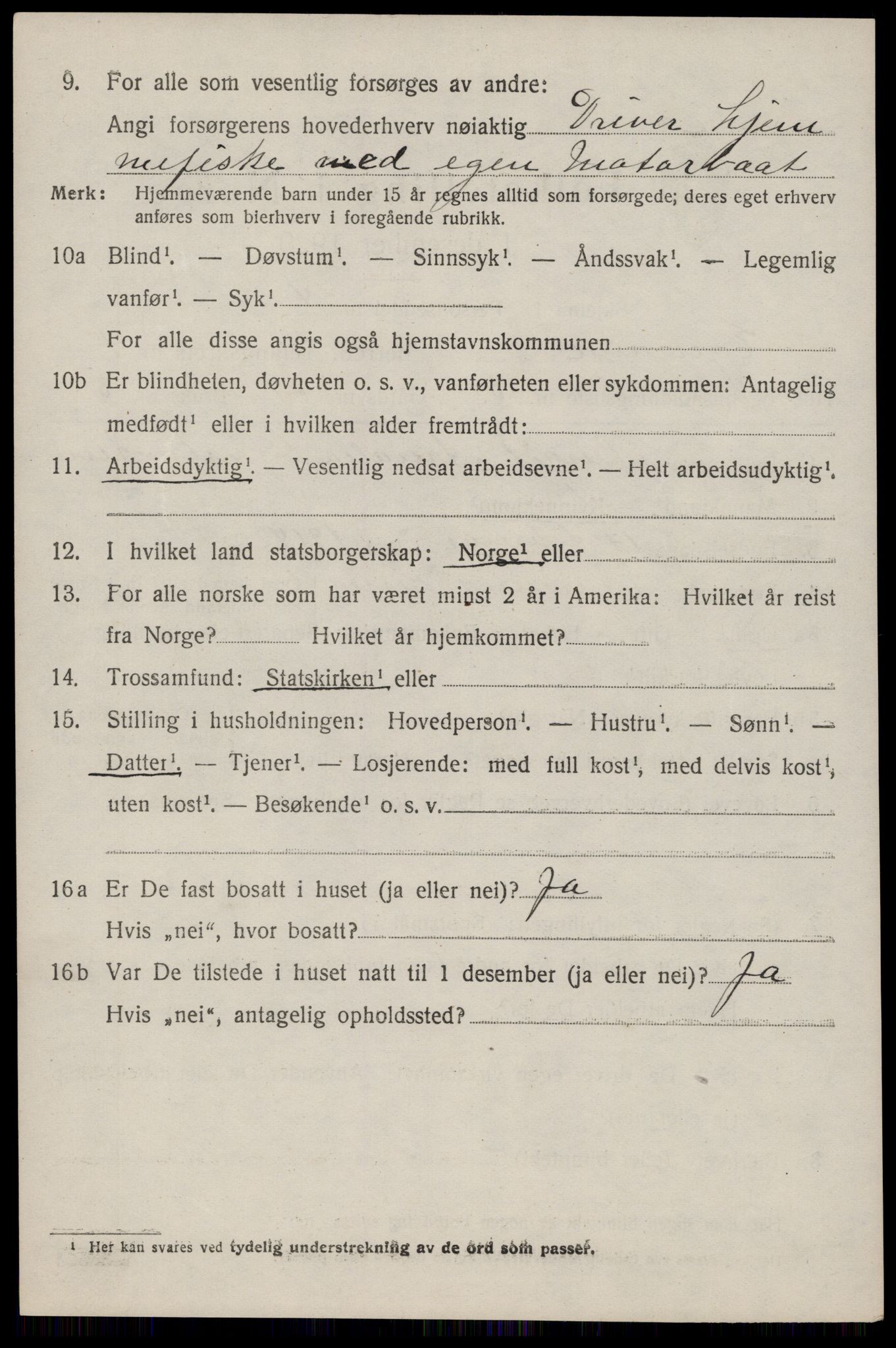 SAST, 1920 census for Eigersund, 1920, p. 4660