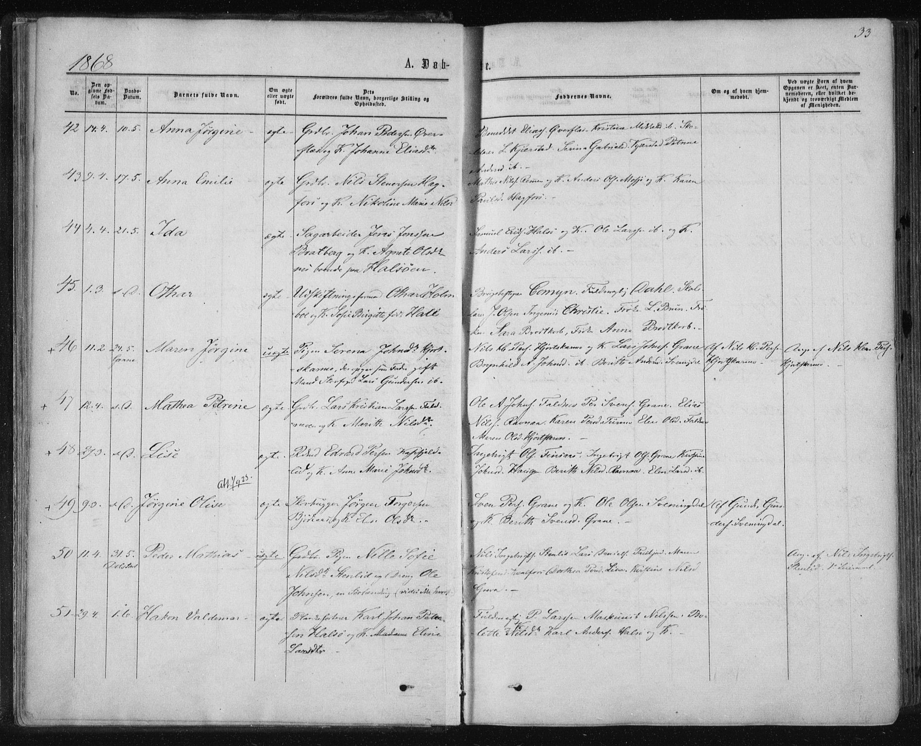 Ministerialprotokoller, klokkerbøker og fødselsregistre - Nordland, AV/SAT-A-1459/820/L0294: Parish register (official) no. 820A15, 1866-1879, p. 33