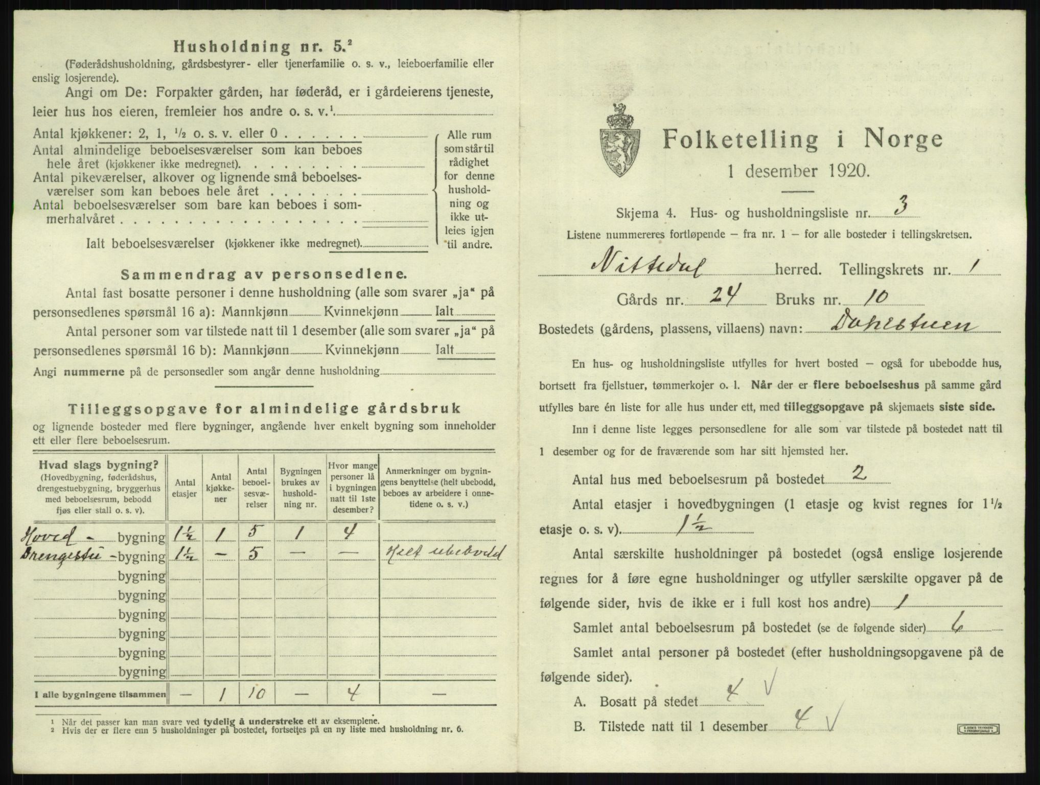 SAO, 1920 census for Nittedal, 1920, p. 38