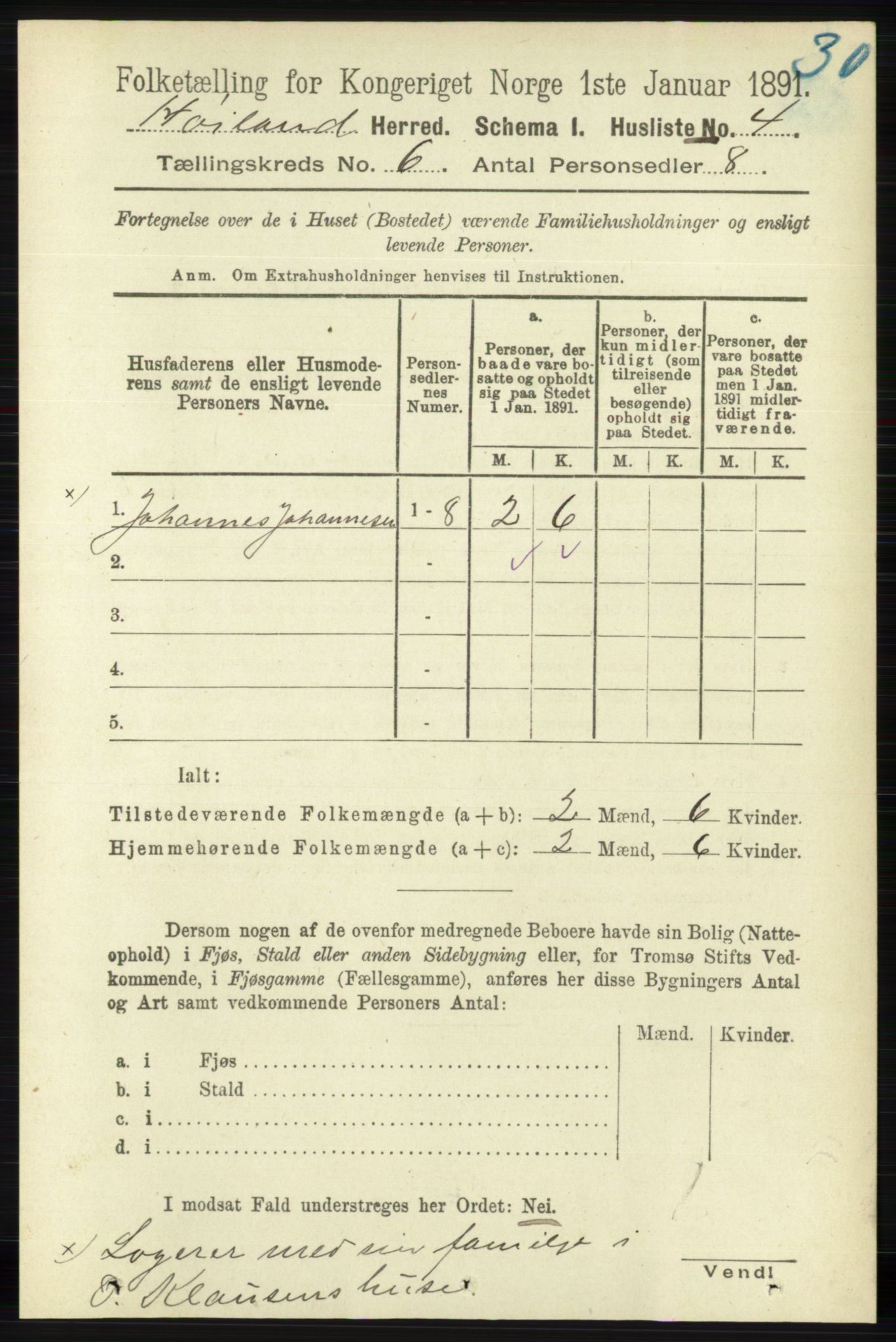 RA, 1891 census for 1123 Høyland, 1891, p. 1922