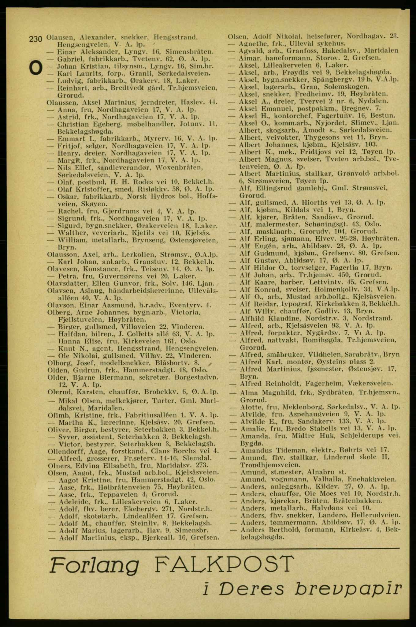 Aker adressebok/adressekalender, PUBL/001/A/005: Aker adressebok, 1934-1935, p. 230