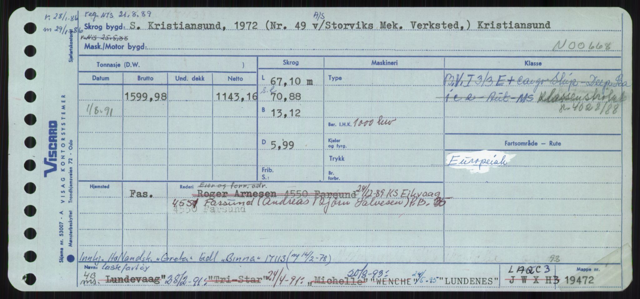 Sjøfartsdirektoratet med forløpere, Skipsmålingen, AV/RA-S-1627/H/Ha/L0003/0002: Fartøy, Hilm-Mar / Fartøy, Kom-Mar, p. 665