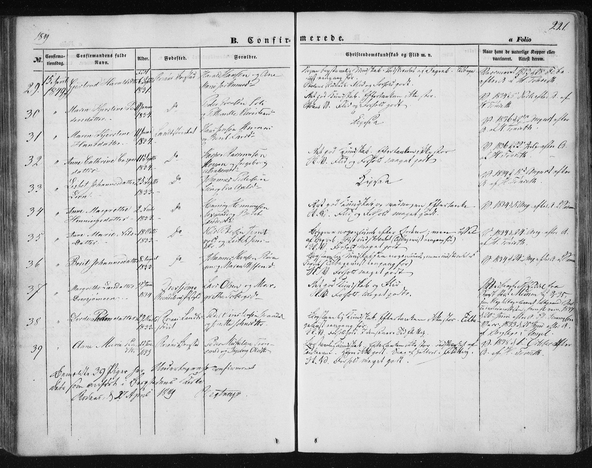 Ministerialprotokoller, klokkerbøker og fødselsregistre - Sør-Trøndelag, SAT/A-1456/681/L0931: Parish register (official) no. 681A09, 1845-1859, p. 221
