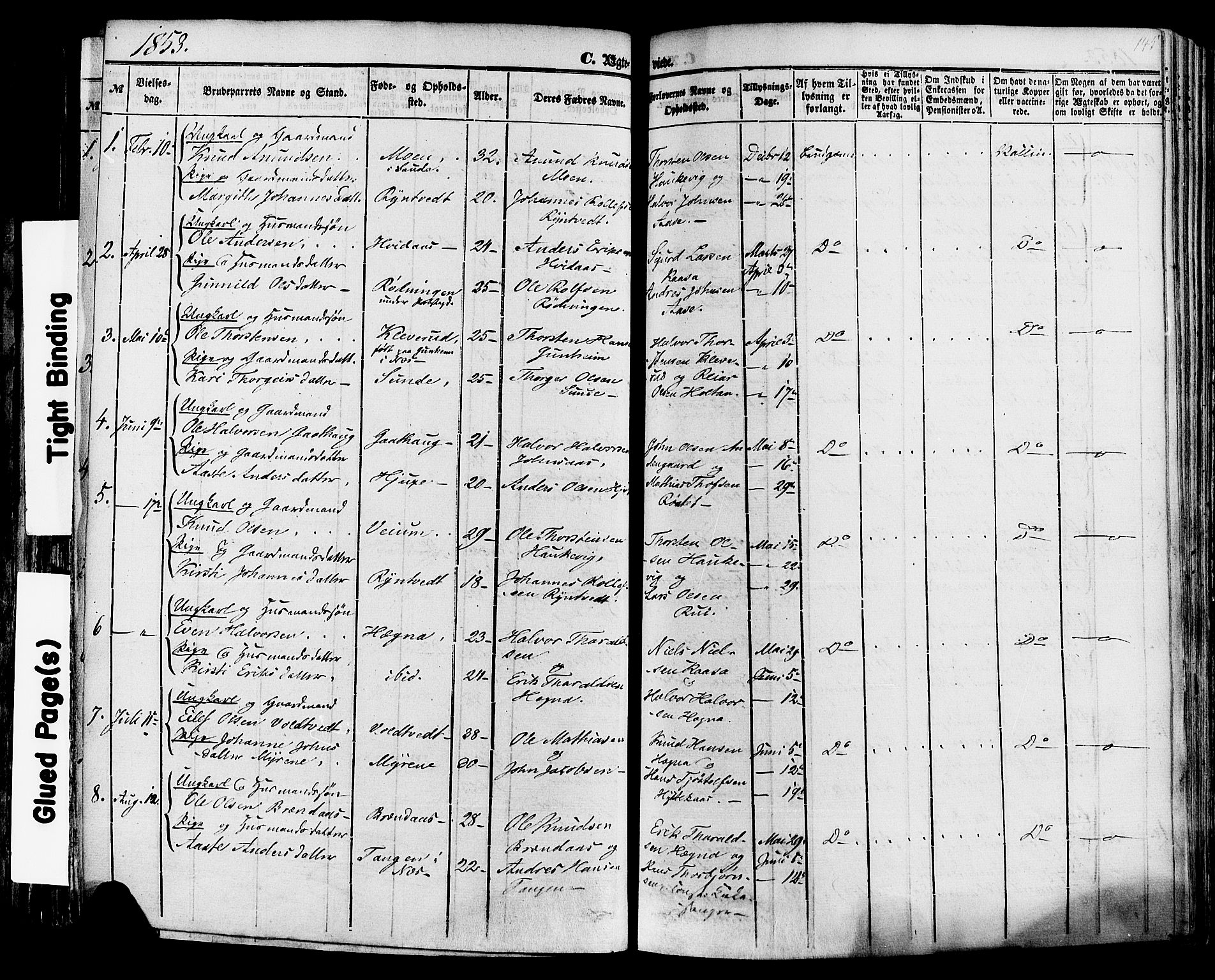 Sauherad kirkebøker, AV/SAKO-A-298/F/Fa/L0007: Parish register (official) no. I 7, 1851-1873, p. 145