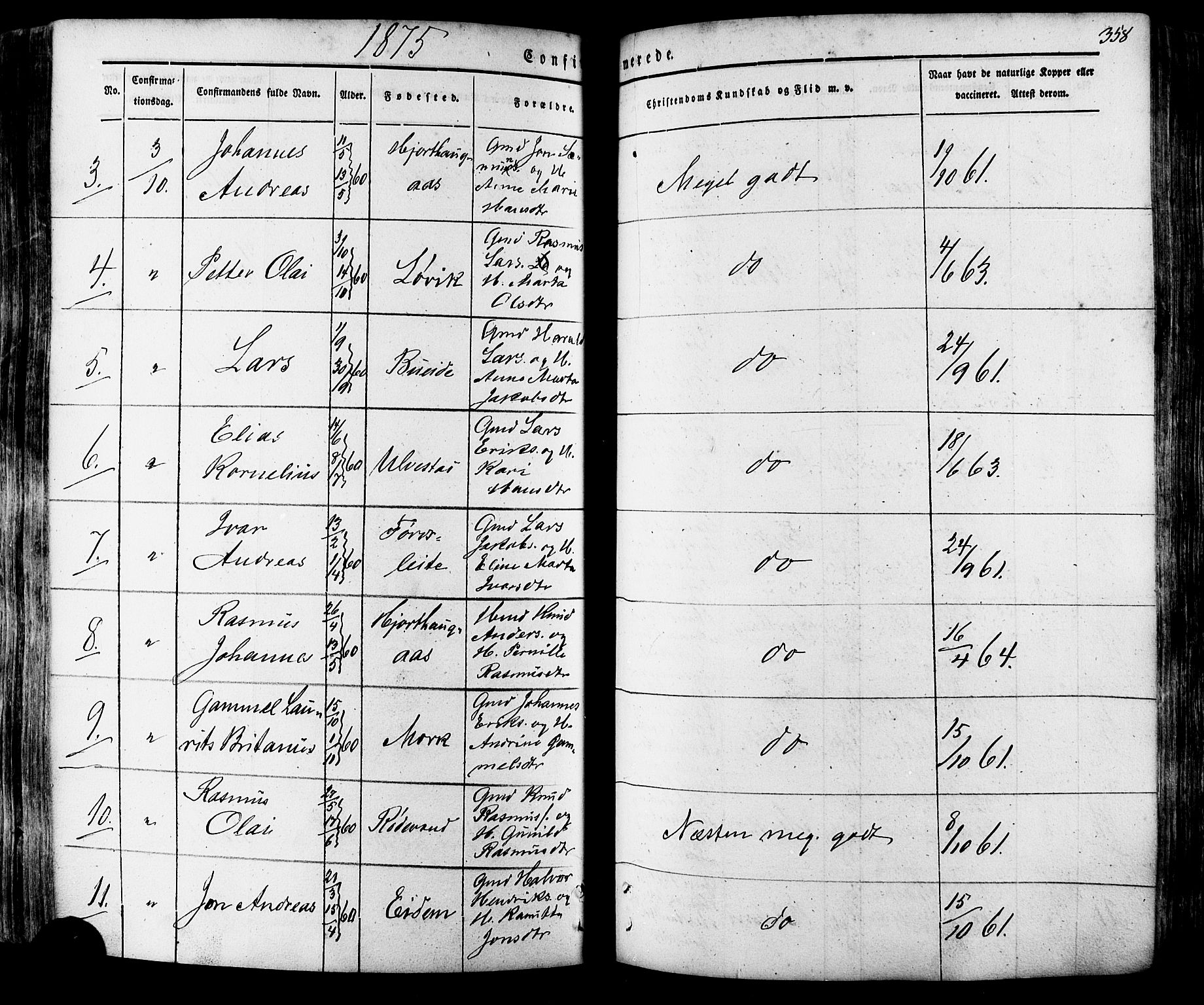 Ministerialprotokoller, klokkerbøker og fødselsregistre - Møre og Romsdal, AV/SAT-A-1454/511/L0140: Parish register (official) no. 511A07, 1851-1878, p. 358