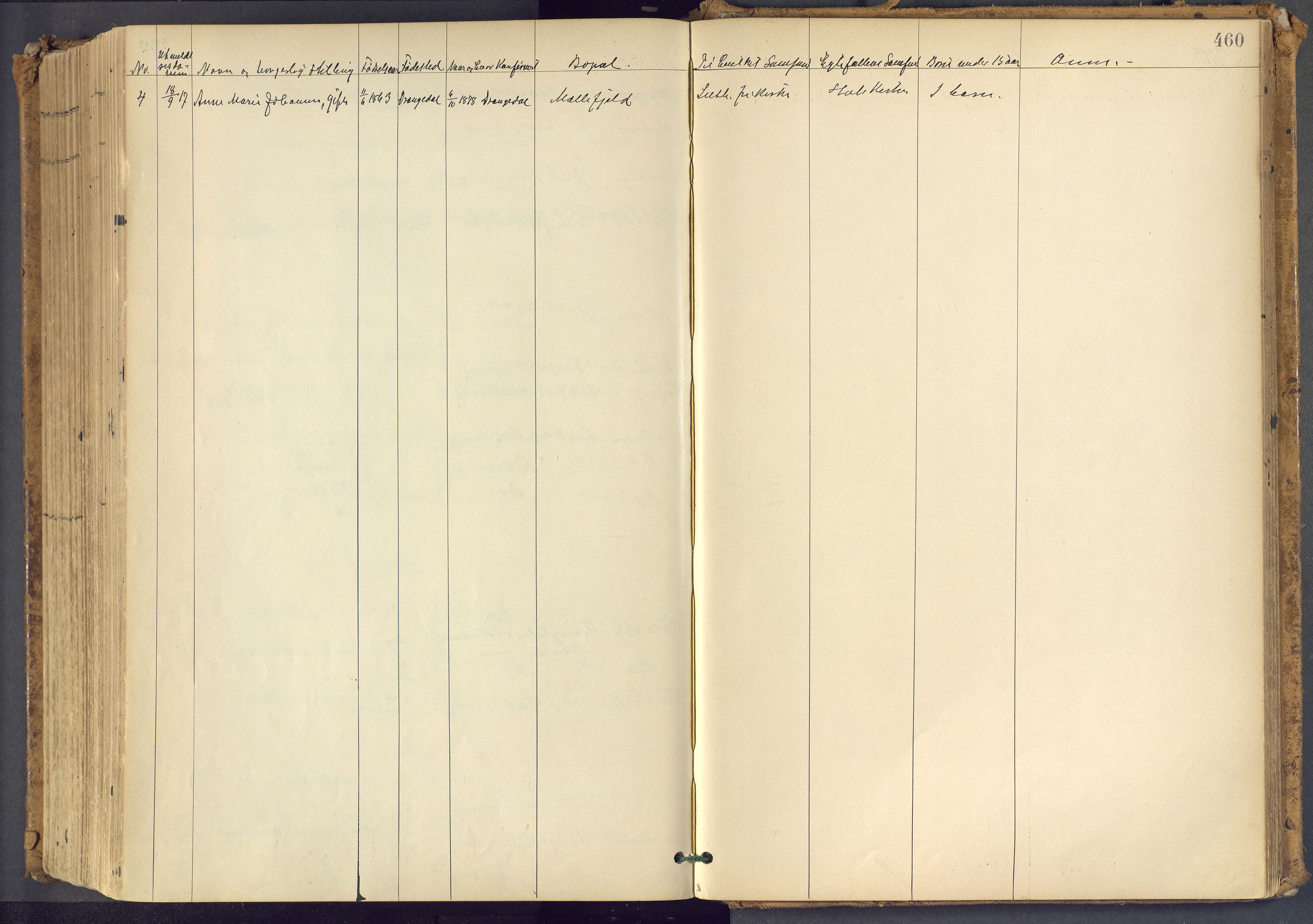 Bamble kirkebøker, SAKO/A-253/F/Fa/L0009: Parish register (official) no. I 9, 1901-1917, p. 460
