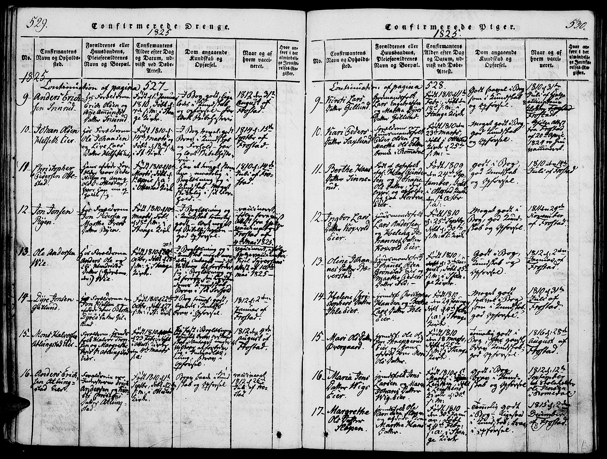 Stange prestekontor, AV/SAH-PREST-002/K/L0008: Parish register (official) no. 8, 1814-1825, p. 529-530