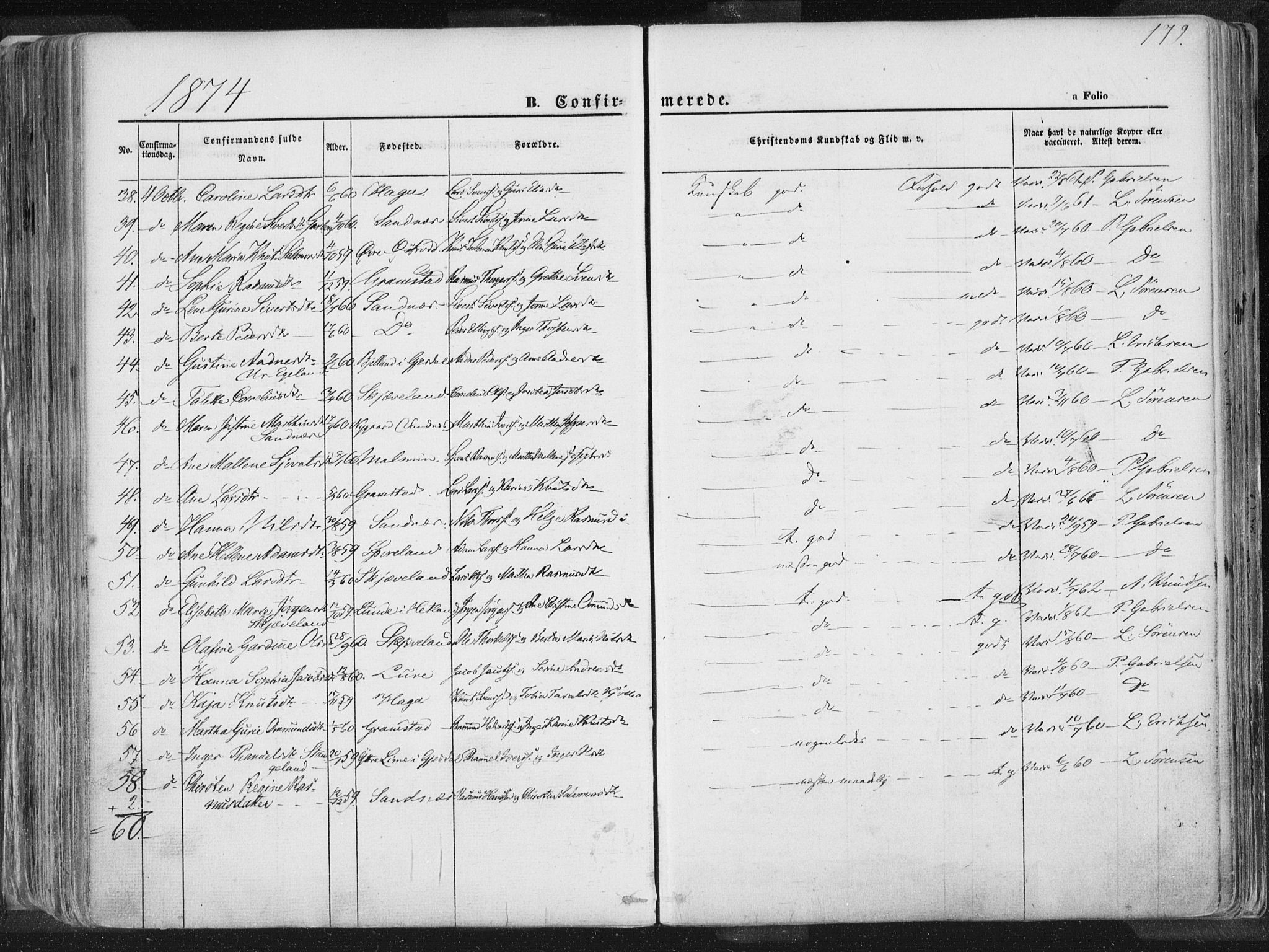 Høyland sokneprestkontor, SAST/A-101799/001/30BA/L0010: Parish register (official) no. A 9.1, 1857-1877, p. 179