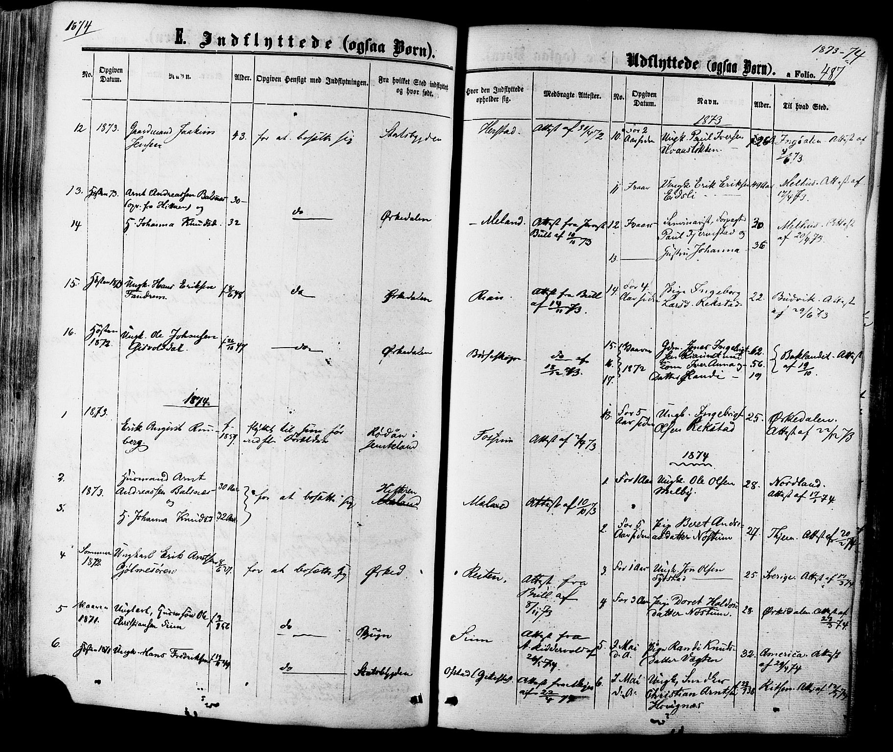 Ministerialprotokoller, klokkerbøker og fødselsregistre - Sør-Trøndelag, SAT/A-1456/665/L0772: Parish register (official) no. 665A07, 1856-1878, p. 487
