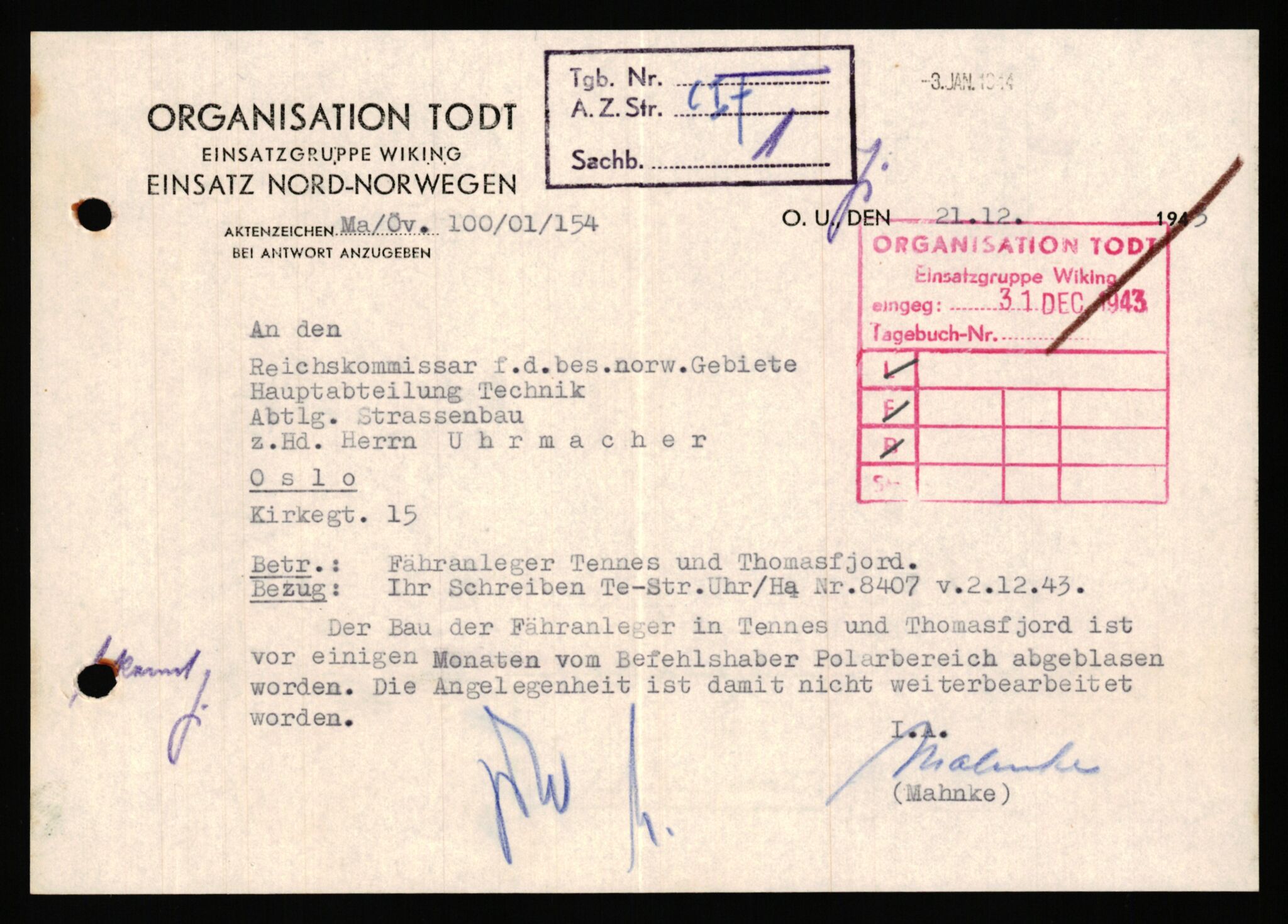 Tyske arkiver, Organisation Todt (OT), Einsatzgruppe Wiking, AV/RA-RAFA-2188/1/E/E2/E2d/L0023: Fähren und Anlegen, 1942-1944, p. 112