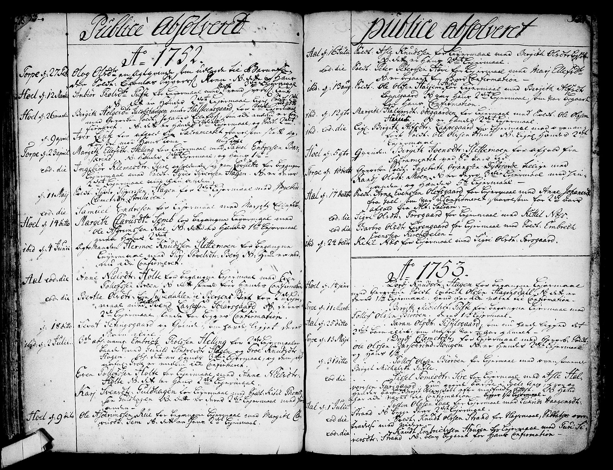 Ål kirkebøker, SAKO/A-249/F/Fa/L0001: Parish register (official) no. I 1, 1744-1769, p. 533-534