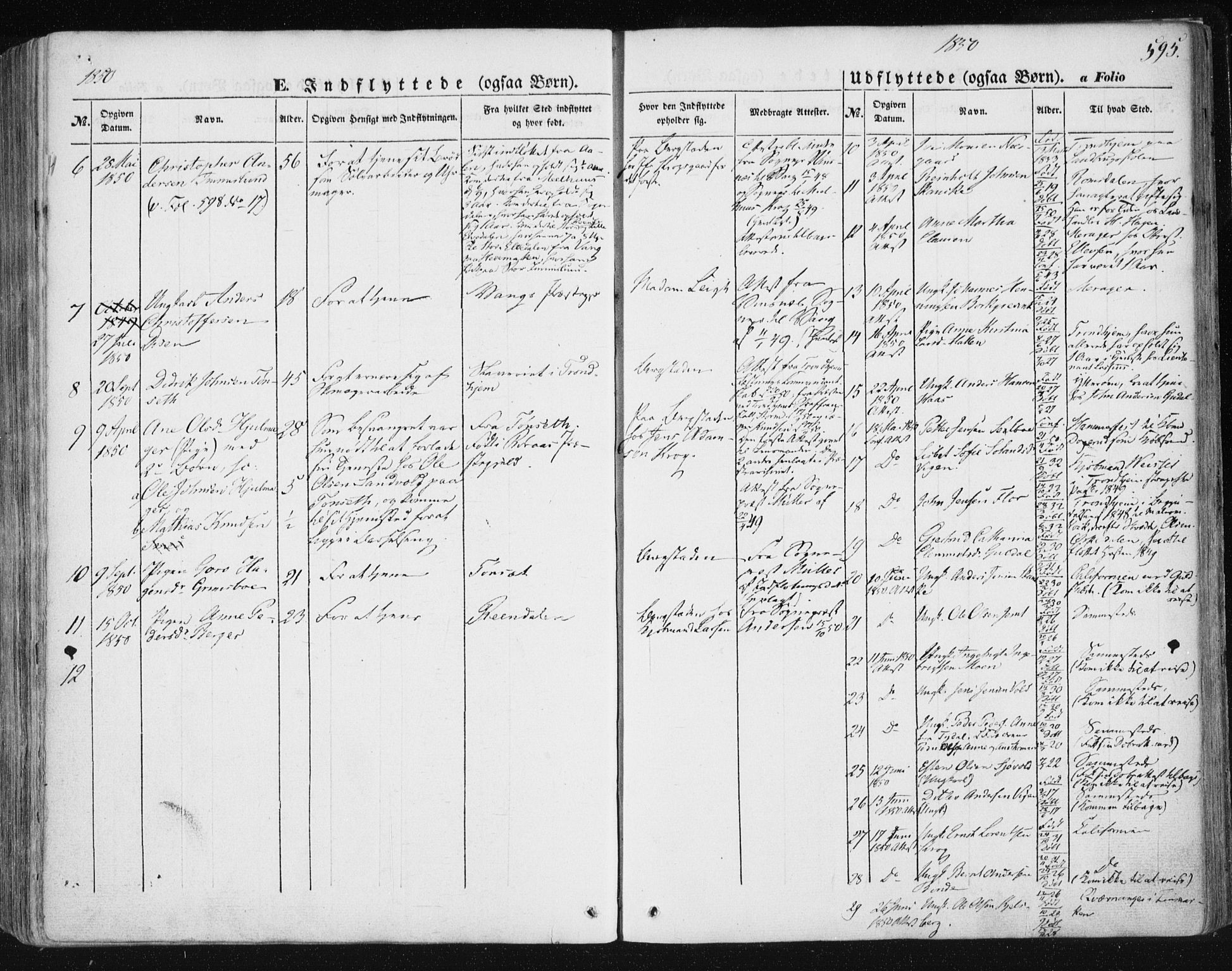 Ministerialprotokoller, klokkerbøker og fødselsregistre - Sør-Trøndelag, SAT/A-1456/681/L0931: Parish register (official) no. 681A09, 1845-1859, p. 595