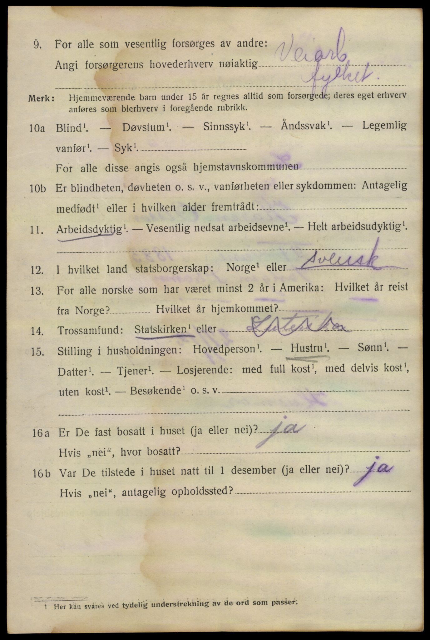 SAO, 1920 census for Son, 1920, p. 1129