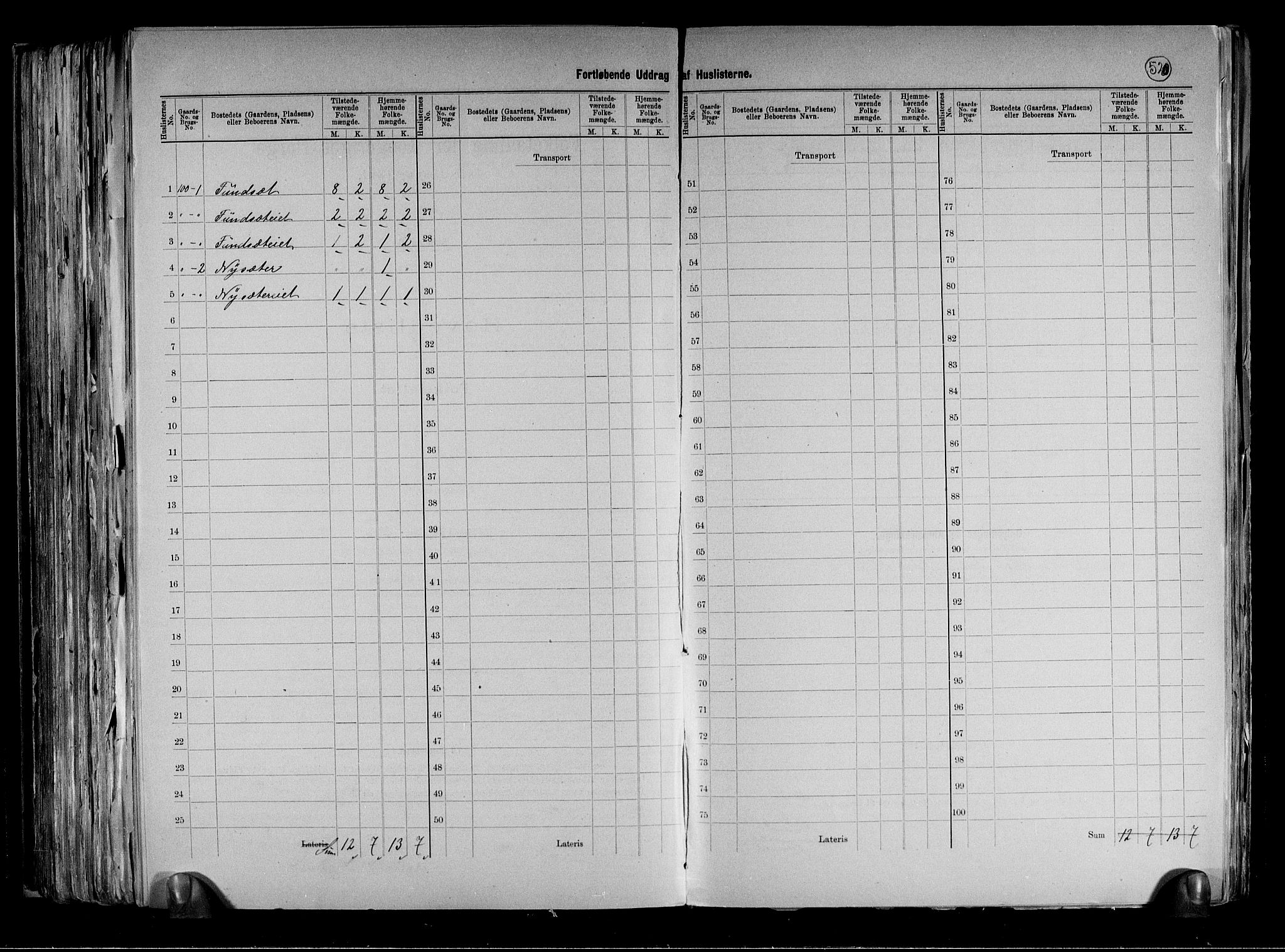 RA, 1891 census for 0631 Flesberg, 1891, p. 25
