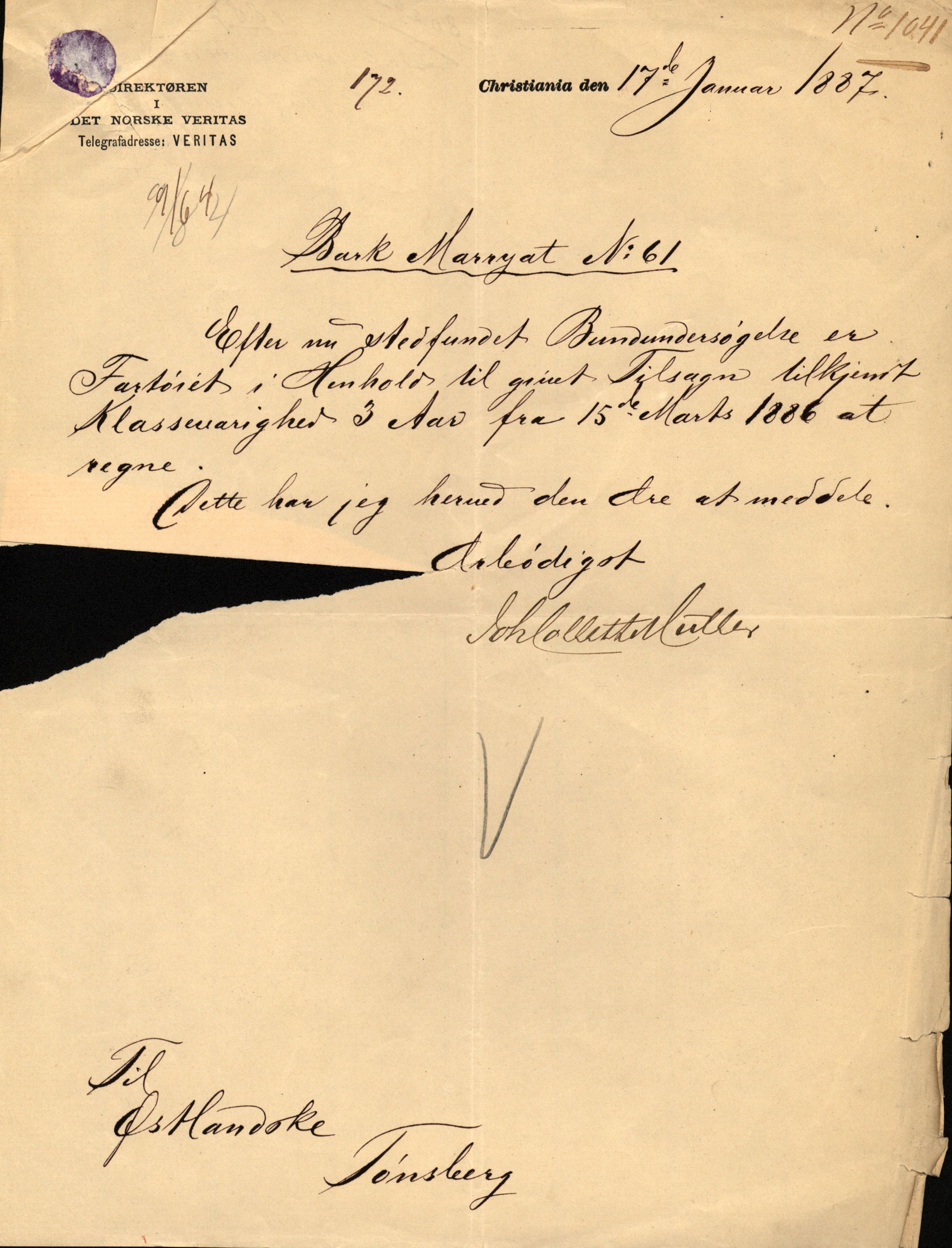 Pa 63 - Østlandske skibsassuranceforening, VEMU/A-1079/G/Ga/L0024/0003: Havaridokumenter / Marrycat, Oscar, Marie, Hurtig, Svalen, Anna, 1889, p. 8