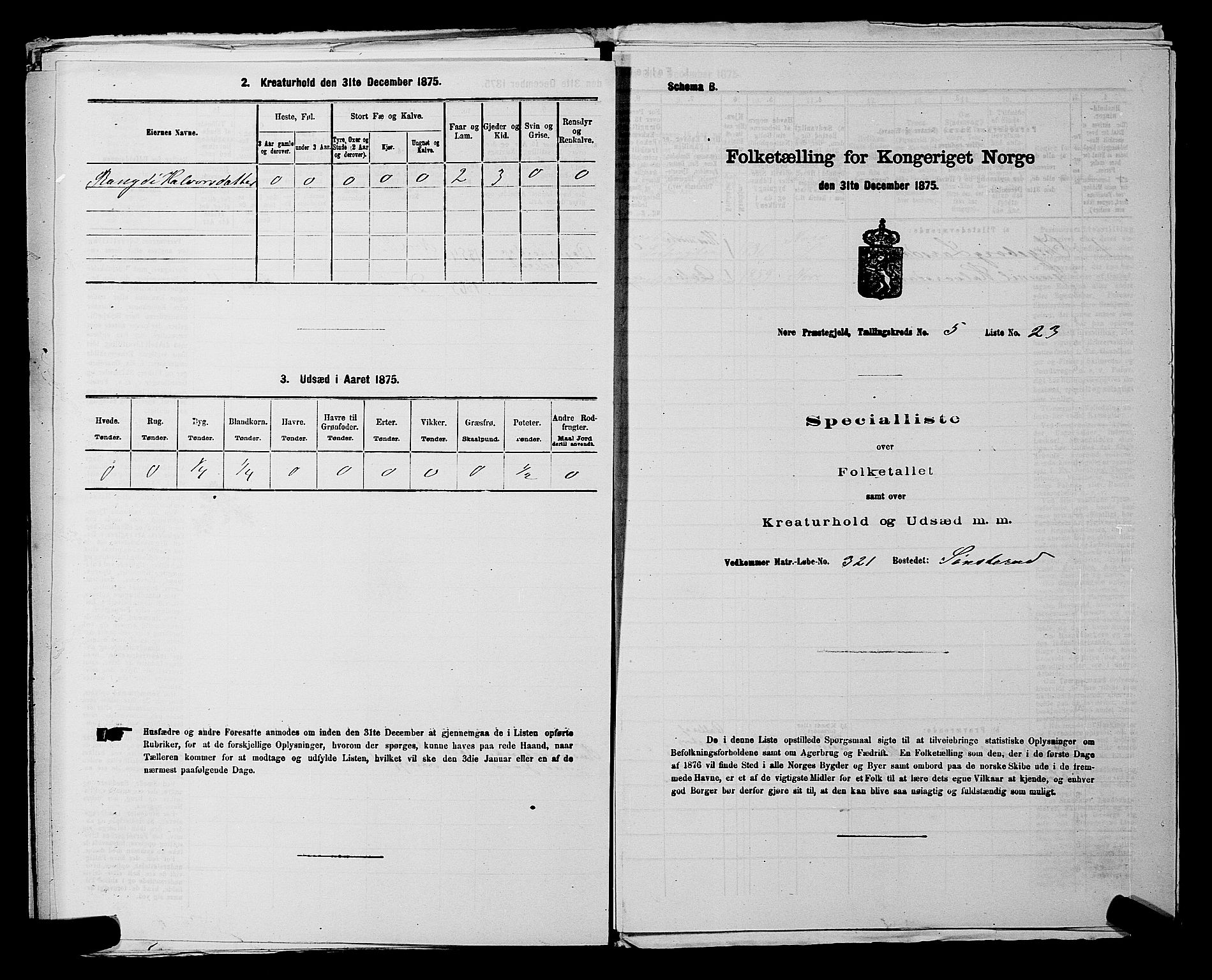 SAKO, 1875 census for 0633P Nore, 1875, p. 705