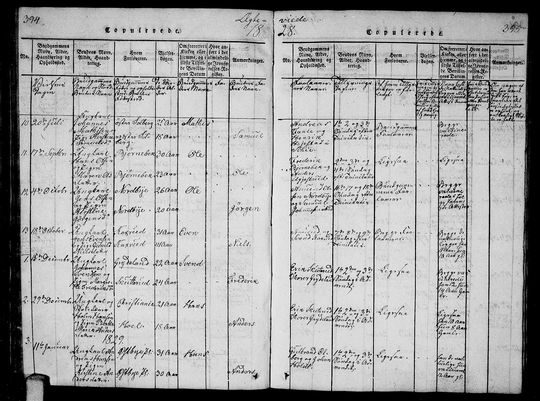 Ås prestekontor Kirkebøker, SAO/A-10894/G/Ga/L0002: Parish register (copy) no. I 2, 1820-1836, p. 394-395