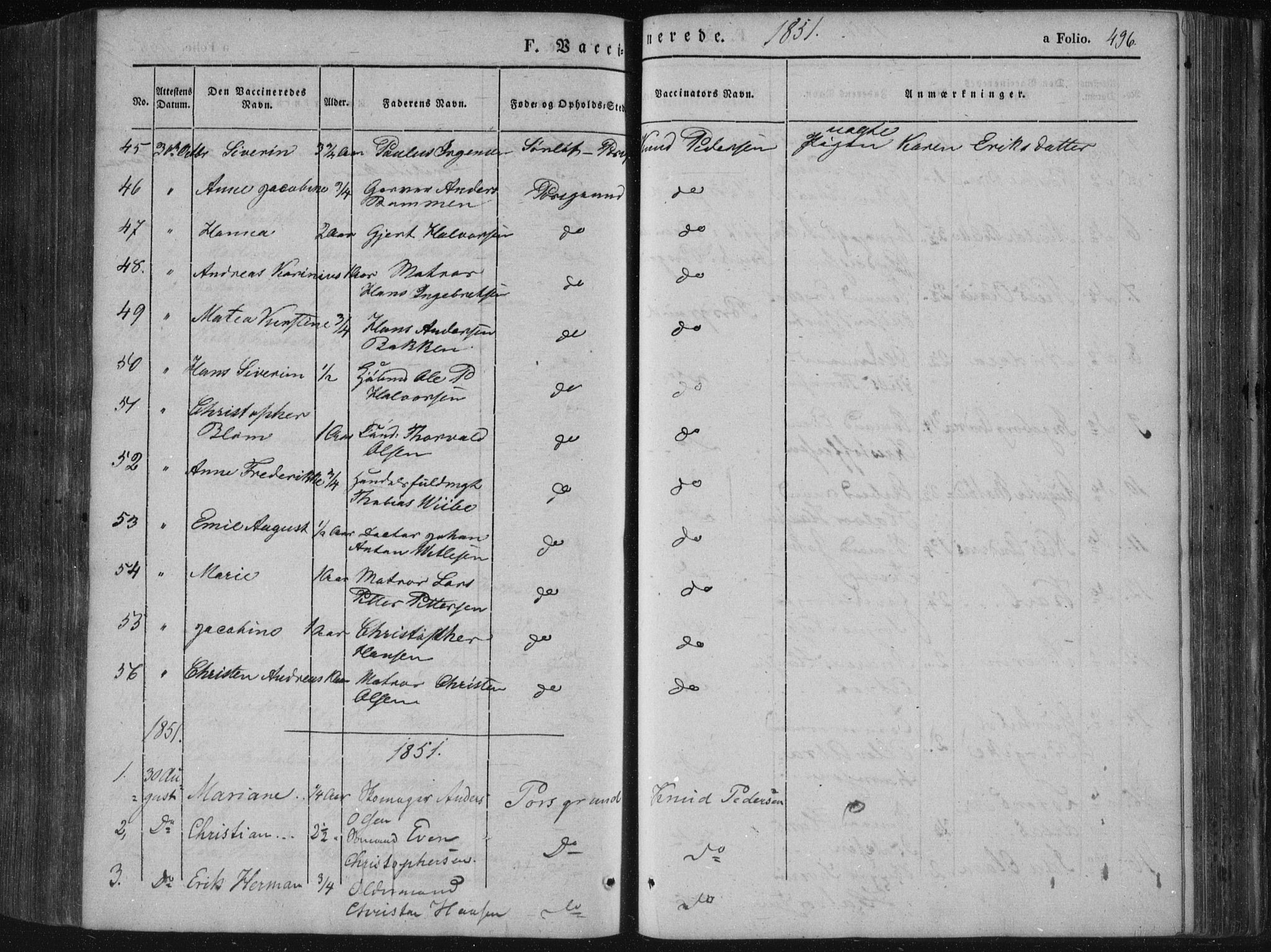 Porsgrunn kirkebøker , SAKO/A-104/F/Fa/L0006: Parish register (official) no. 6, 1841-1857, p. 496