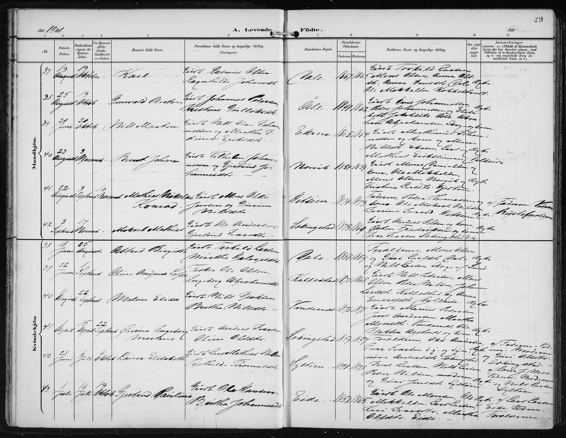 Fjell sokneprestembete, SAB/A-75301/H/Haa: Parish register (official) no. A  9, 1899-1910, p. 29