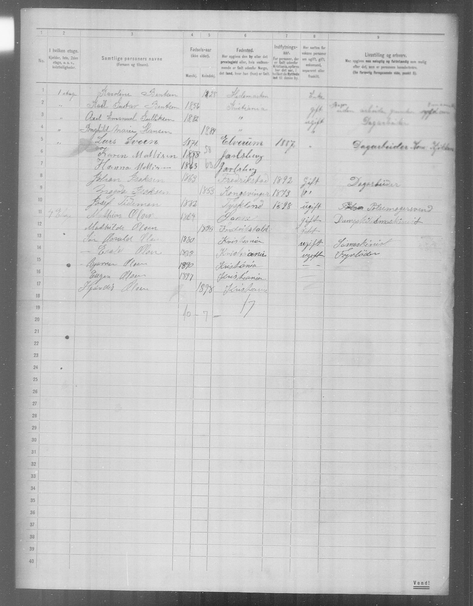 OBA, Municipal Census 1904 for Kristiania, 1904, p. 22937