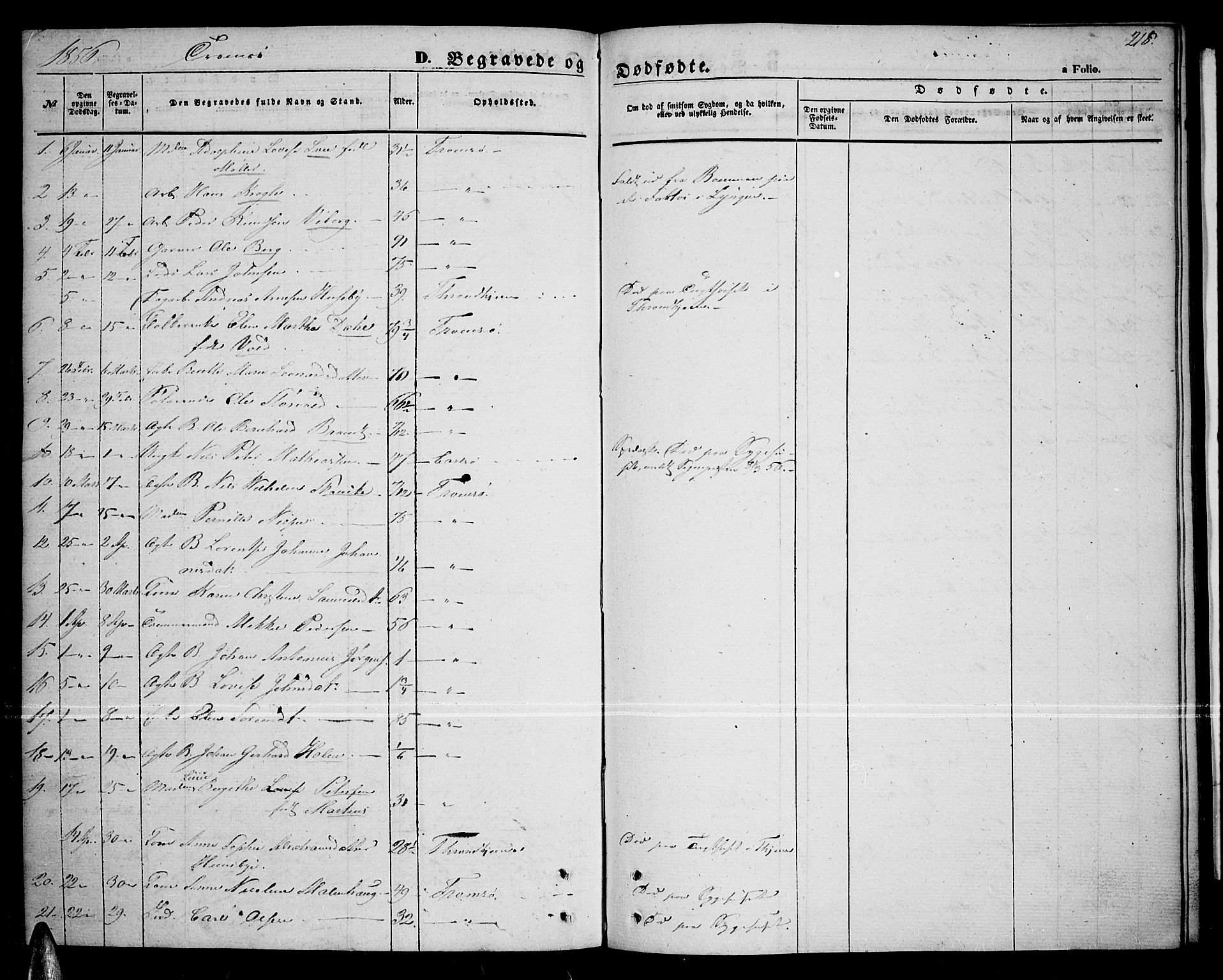 Tromsø sokneprestkontor/stiftsprosti/domprosti, AV/SATØ-S-1343/G/Gb/L0006klokker: Parish register (copy) no. 6, 1857-1866, p. 218