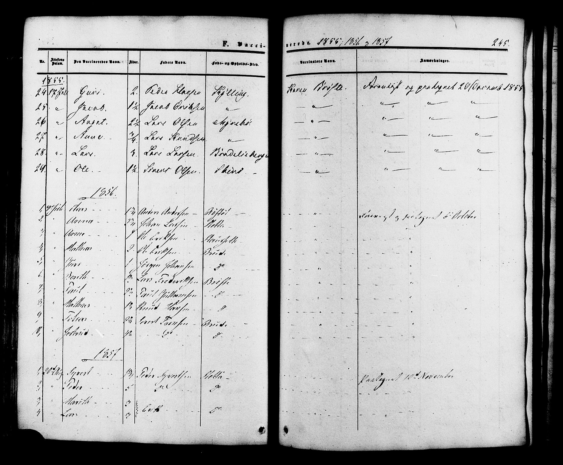 Ministerialprotokoller, klokkerbøker og fødselsregistre - Møre og Romsdal, SAT/A-1454/546/L0594: Parish register (official) no. 546A02, 1854-1882, p. 245