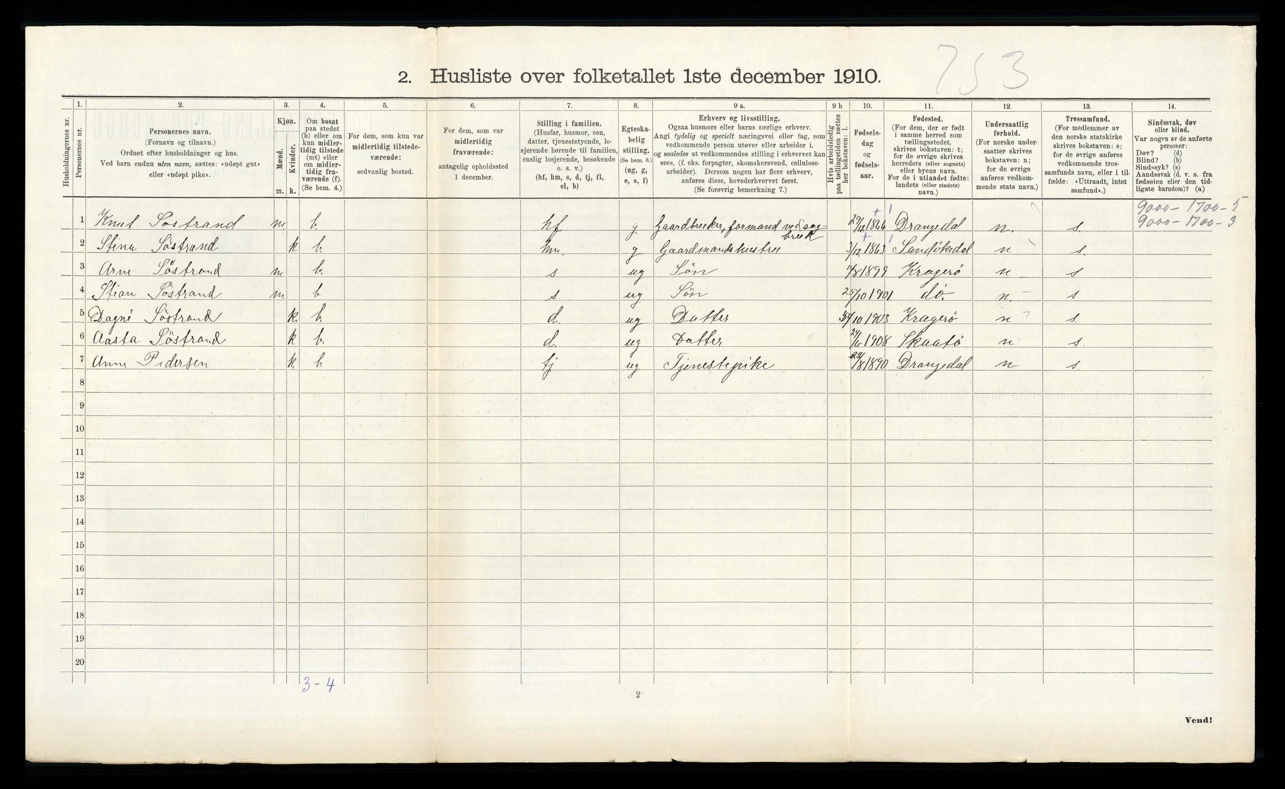 RA, 1910 census for Skåtøy, 1910, p. 338