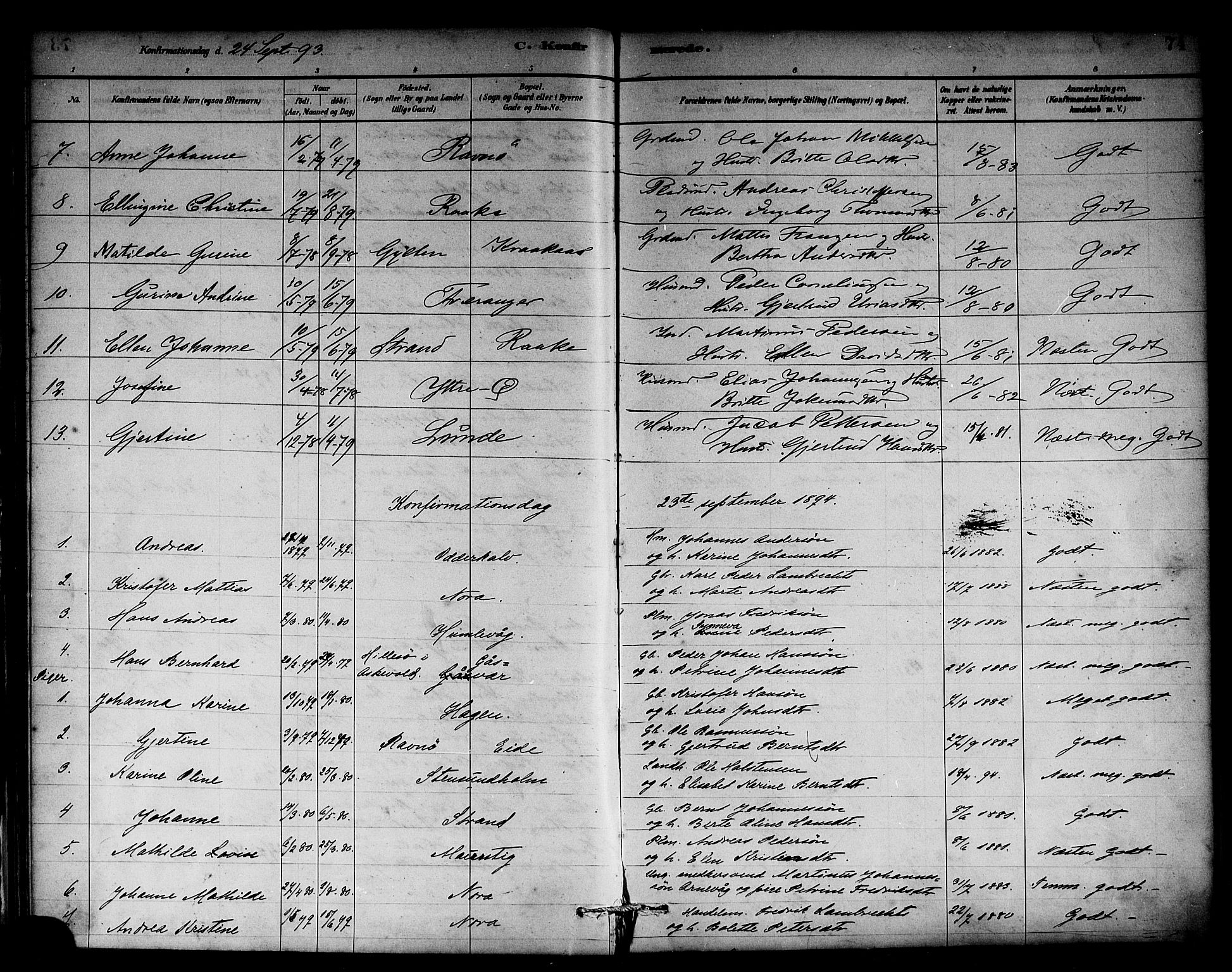 Solund sokneprestembete, AV/SAB-A-81401: Parish register (official) no. A 1, 1881-1902, p. 74