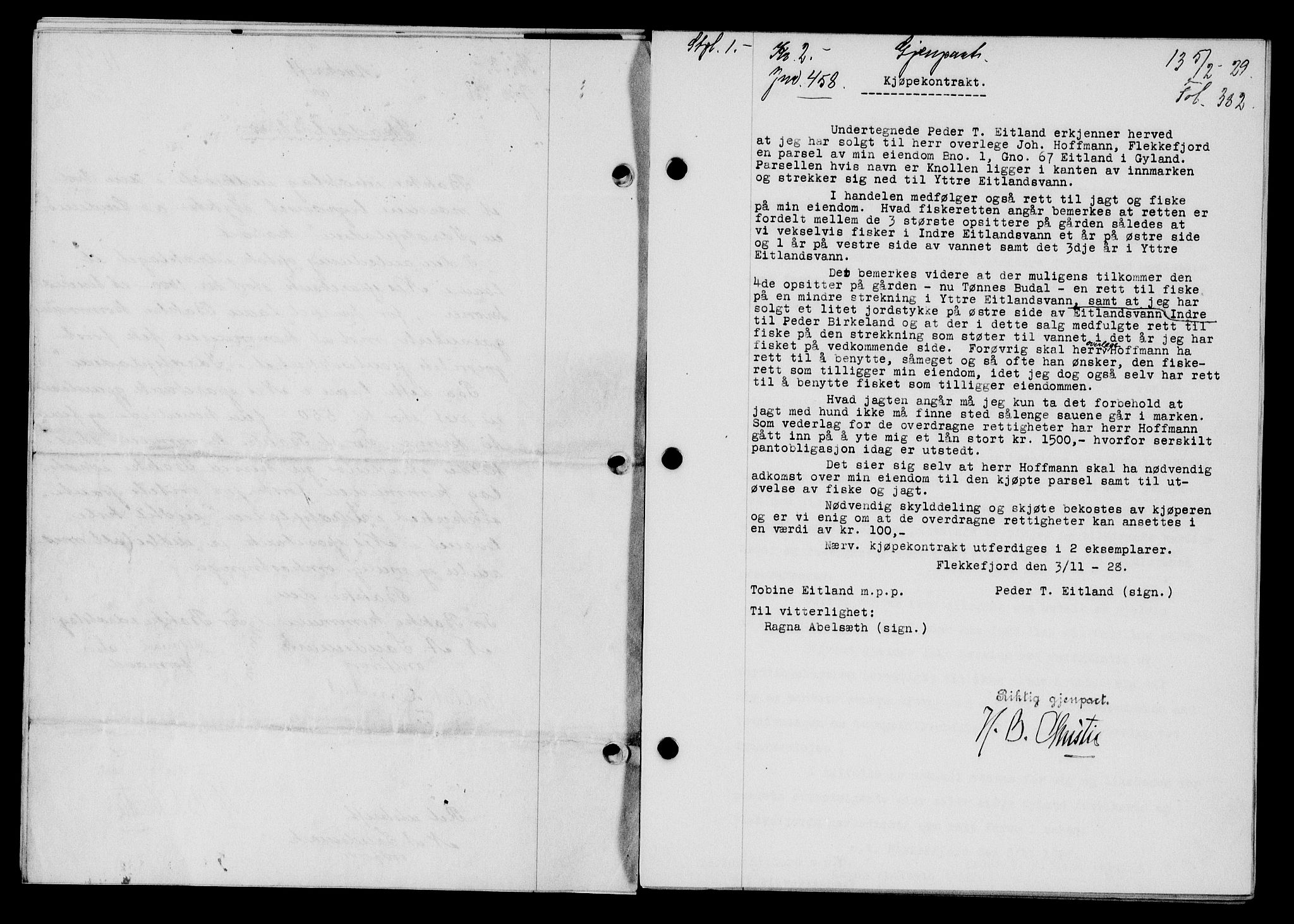 Flekkefjord sorenskriveri, AV/SAK-1221-0001/G/Gb/Gba/L0044: Mortgage book no. 42, 1928-1929, Deed date: 05.02.1929