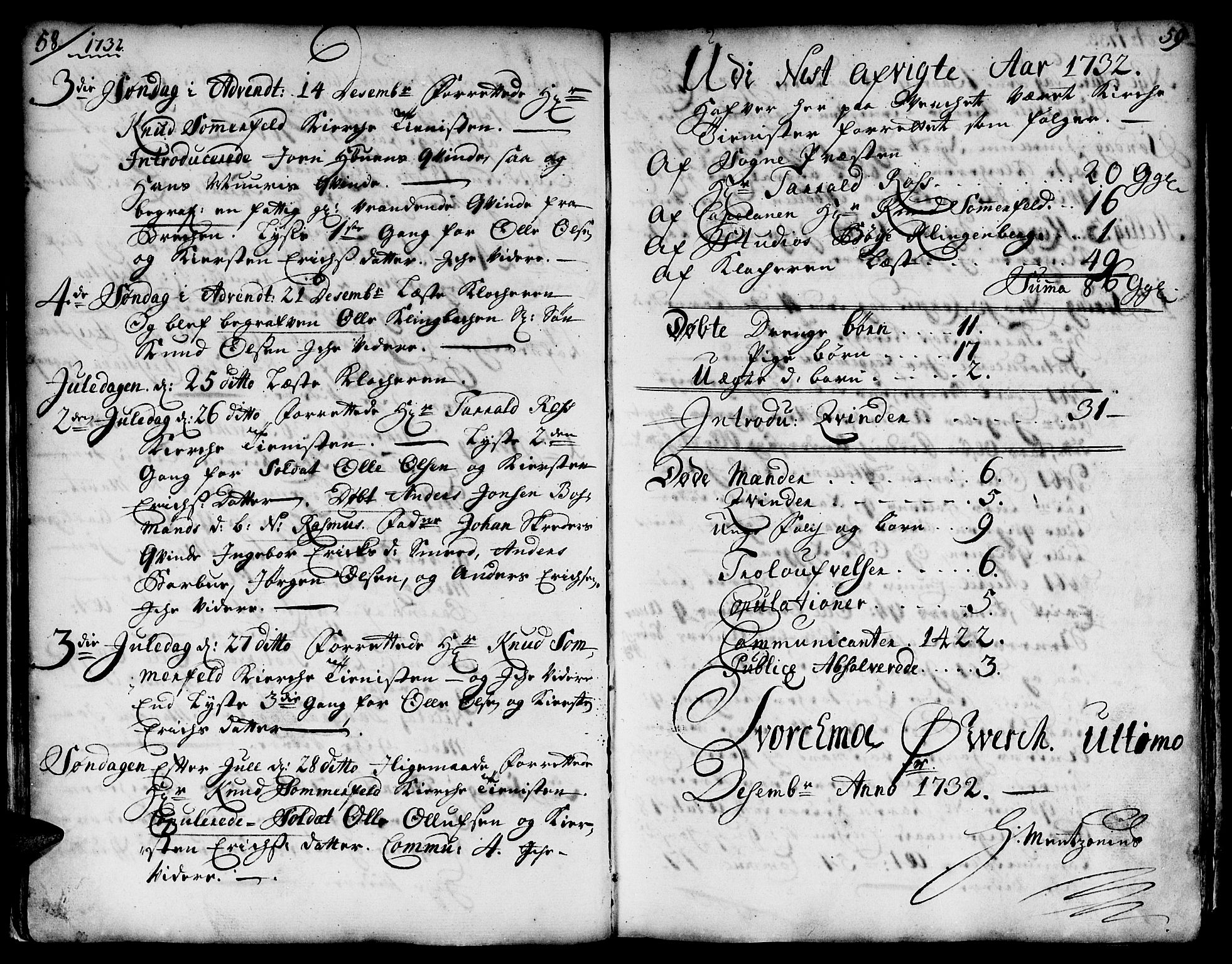 Ministerialprotokoller, klokkerbøker og fødselsregistre - Sør-Trøndelag, SAT/A-1456/671/L0839: Parish register (official) no. 671A01, 1730-1755, p. 58-59