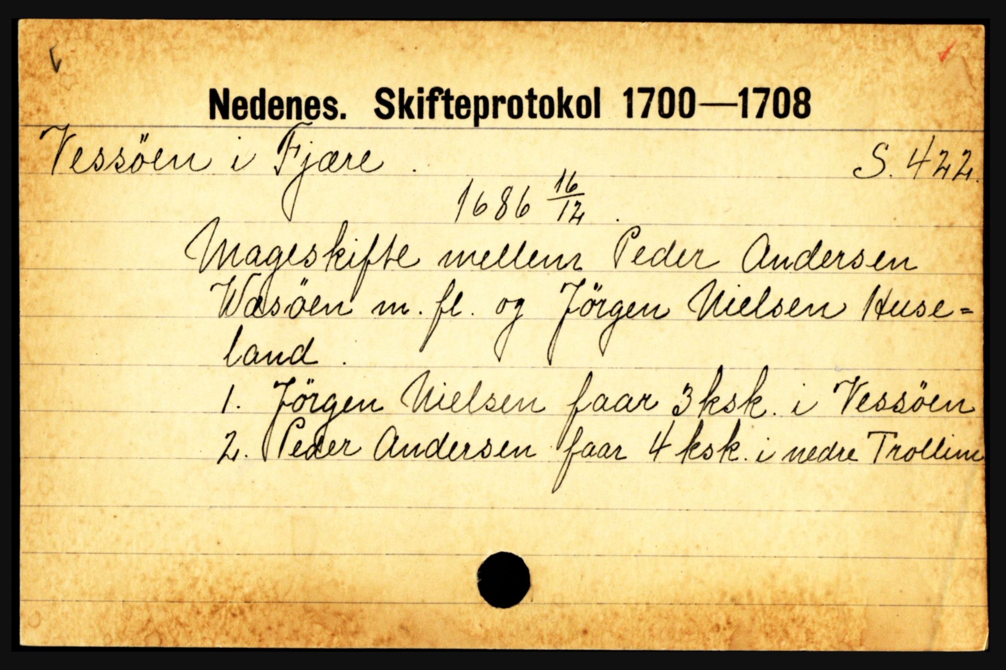 Nedenes sorenskriveri før 1824, AV/SAK-1221-0007/H, p. 32781