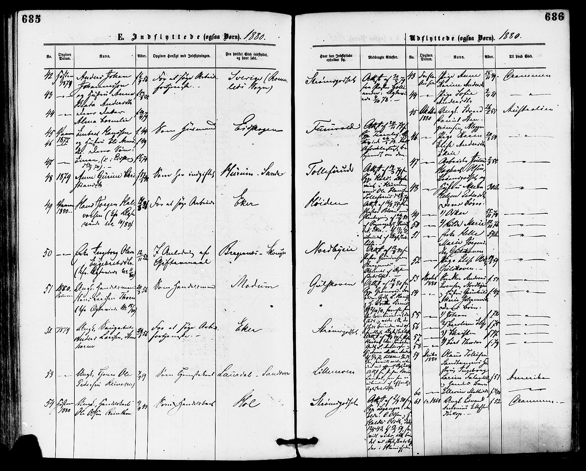 Skoger kirkebøker, AV/SAKO-A-59/F/Fa/L0005: Parish register (official) no. I 5, 1873-1884, p. 685-686